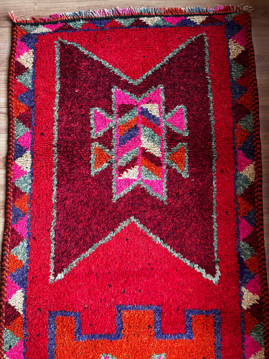 96 × 311 cm | Handmade Vintage Herki Wool Runner