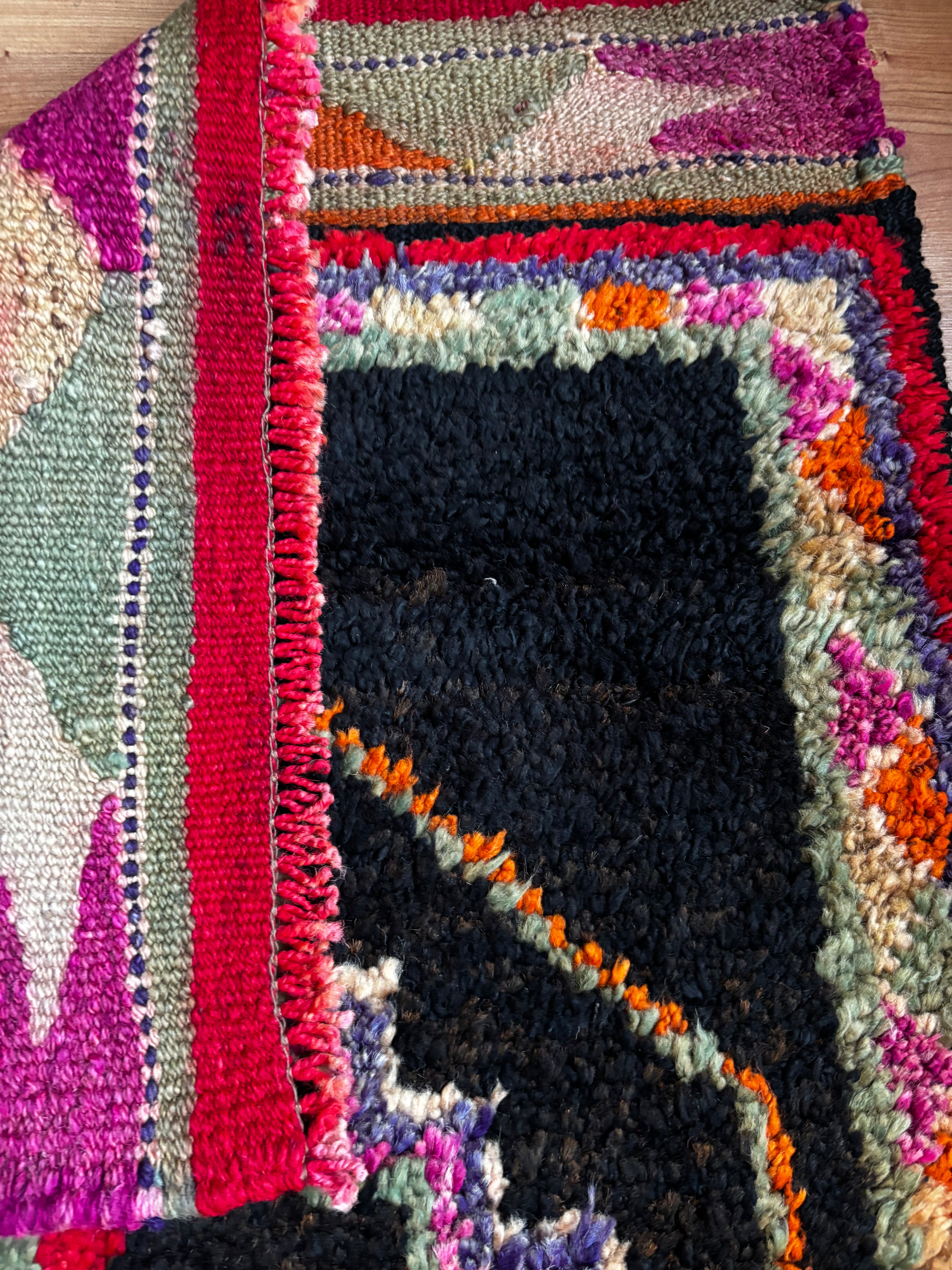 87 × 300 cm | Handmade Vintage Herki Wool Runner
