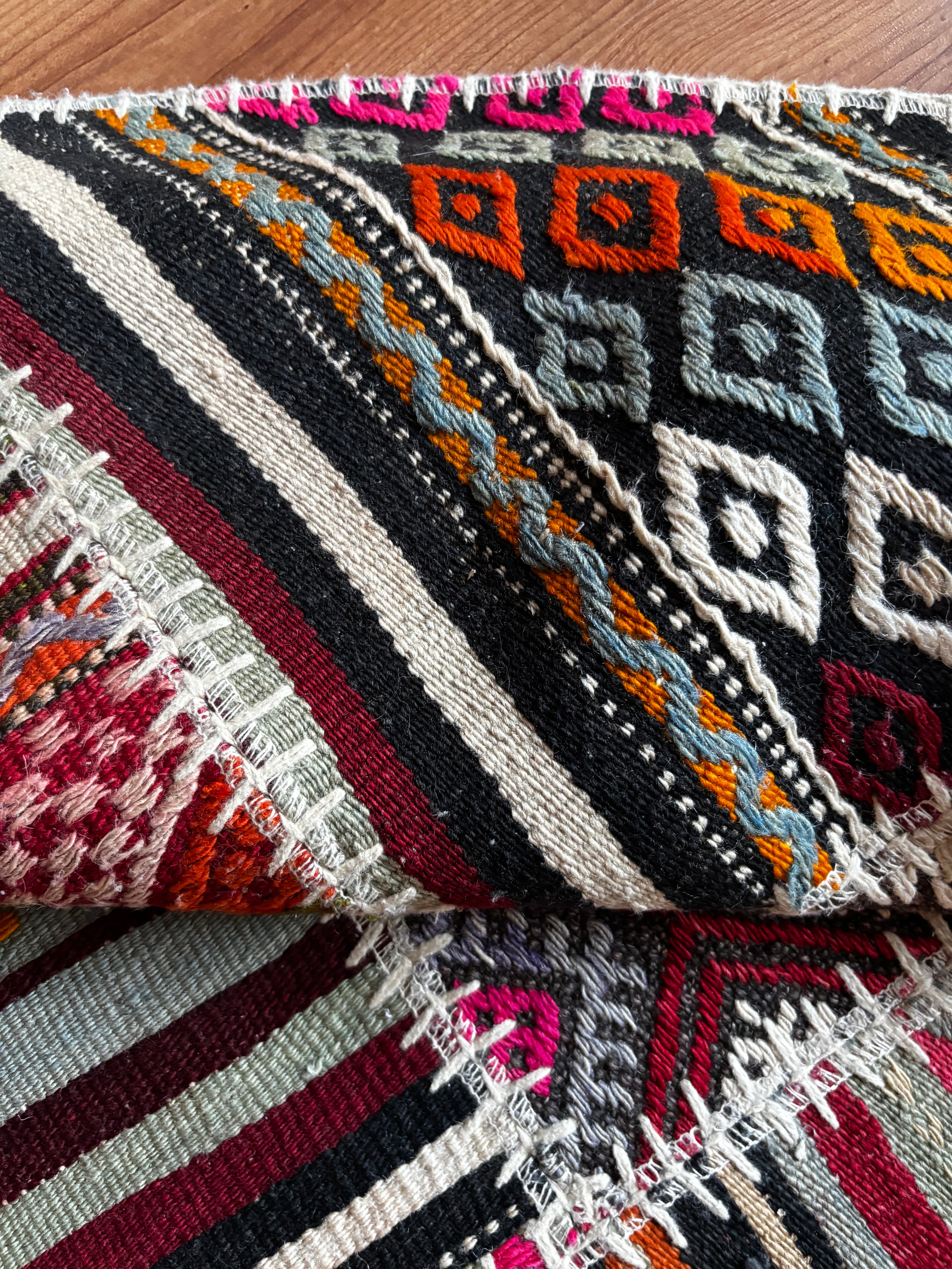 305 × 305 cm | Handmade Turkish Wool Patchwork Kilim | One-of-a-Kind