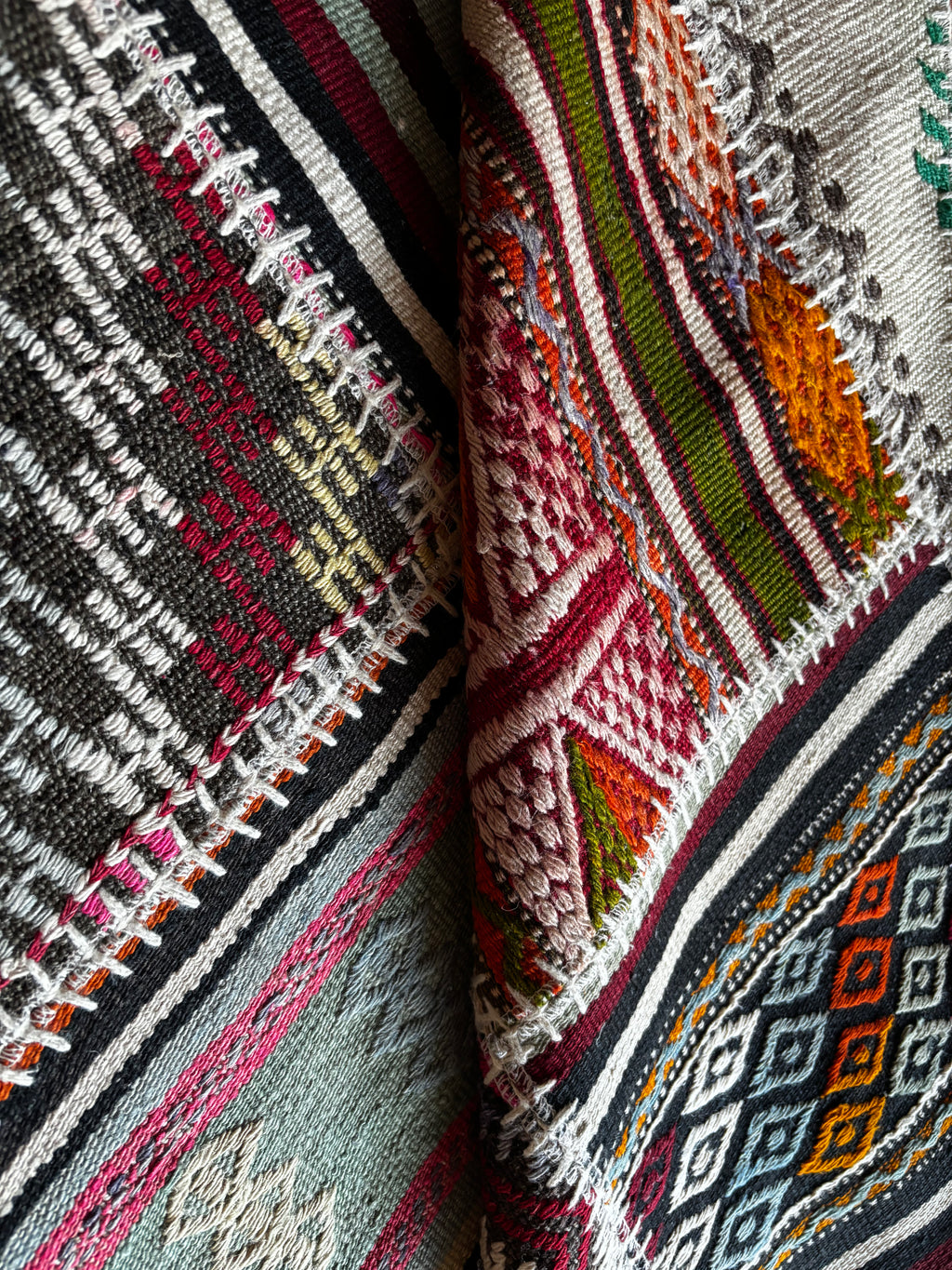 305 × 305 cm | Handmade Turkish Wool Patchwork Kilim | One-of-a-Kind