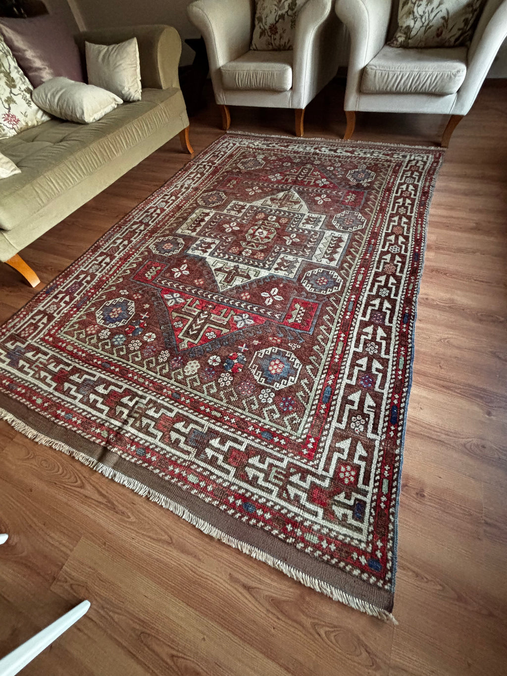 178 × 263 cm | 100+ Year Old Antique Ayvacık Rug | Handmade Turkish Wool Rug