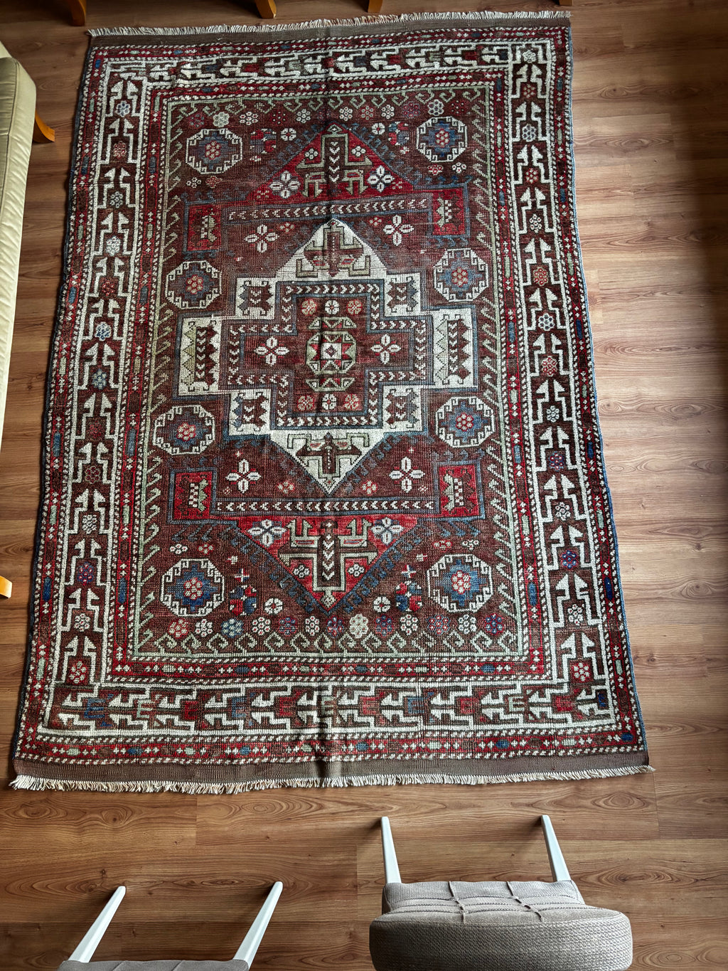 178 × 263 cm | 100+ Year Old Antique Ayvacık Rug | Handmade Turkish Wool Rug