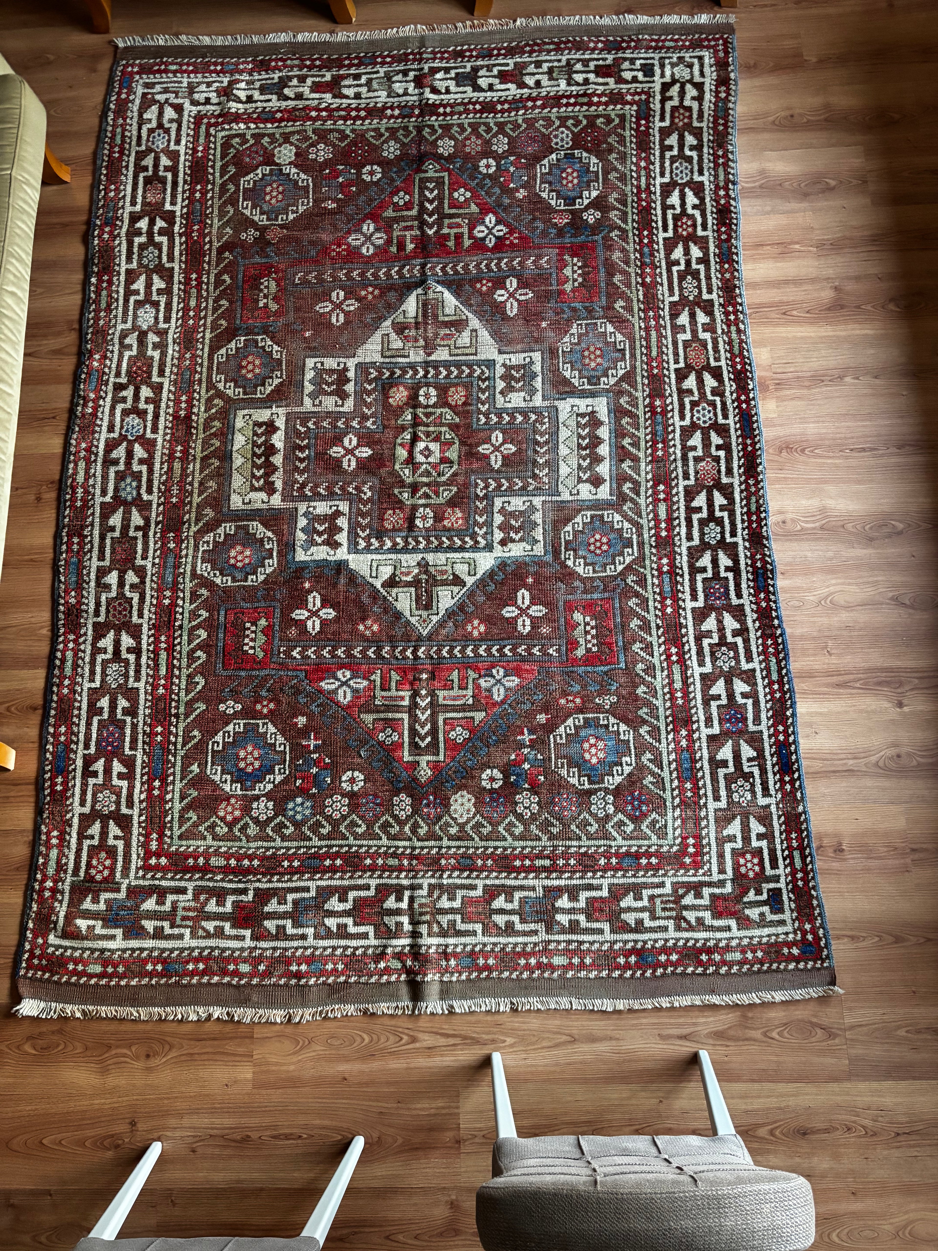 178 × 263 cm | 100+ Year Old Antique Ayvacık Rug | Handmade Turkish Wool Rug