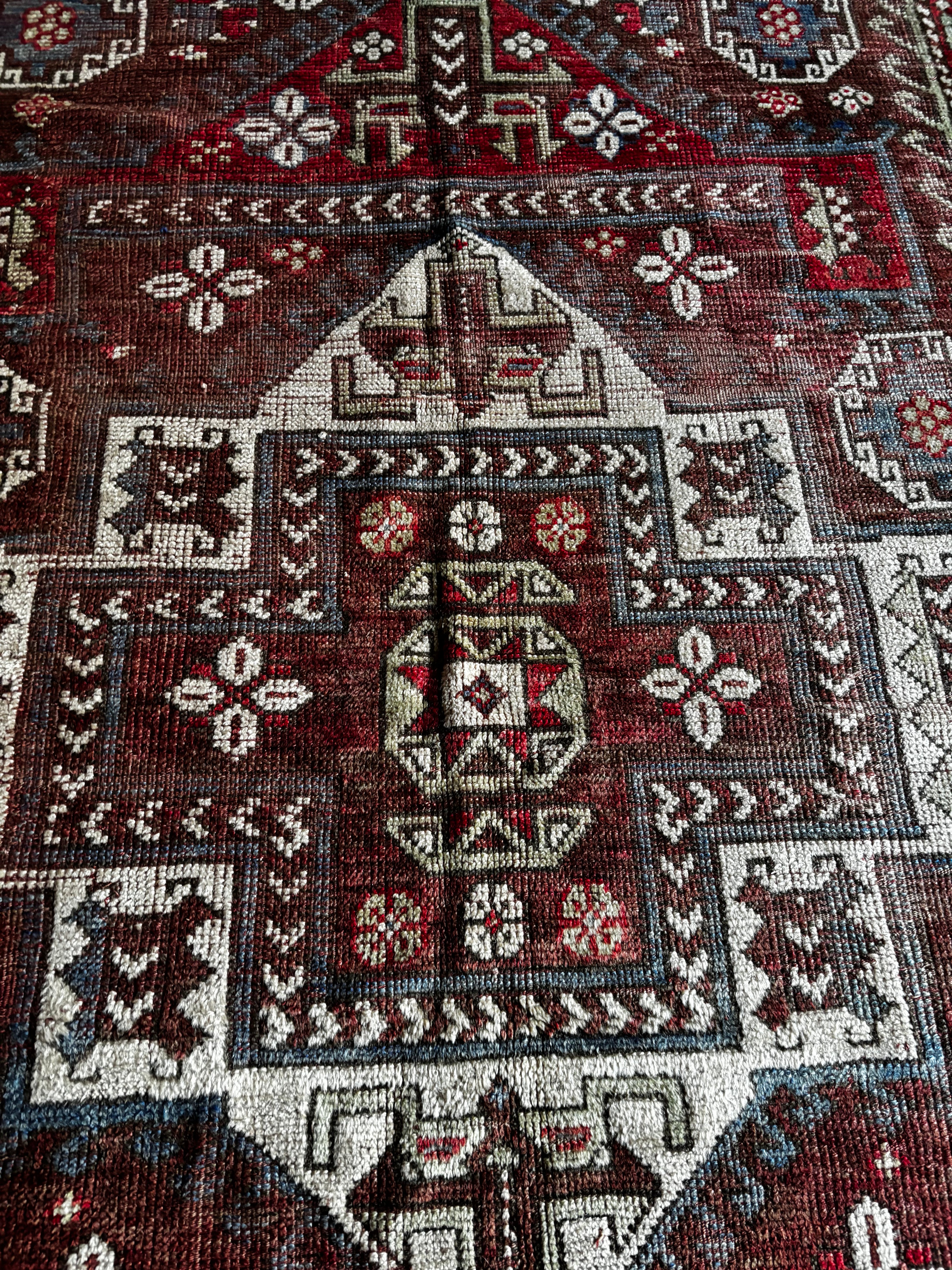 178 × 263 cm | 100+ Year Old Antique Ayvacık Rug | Handmade Turkish Wool Rug