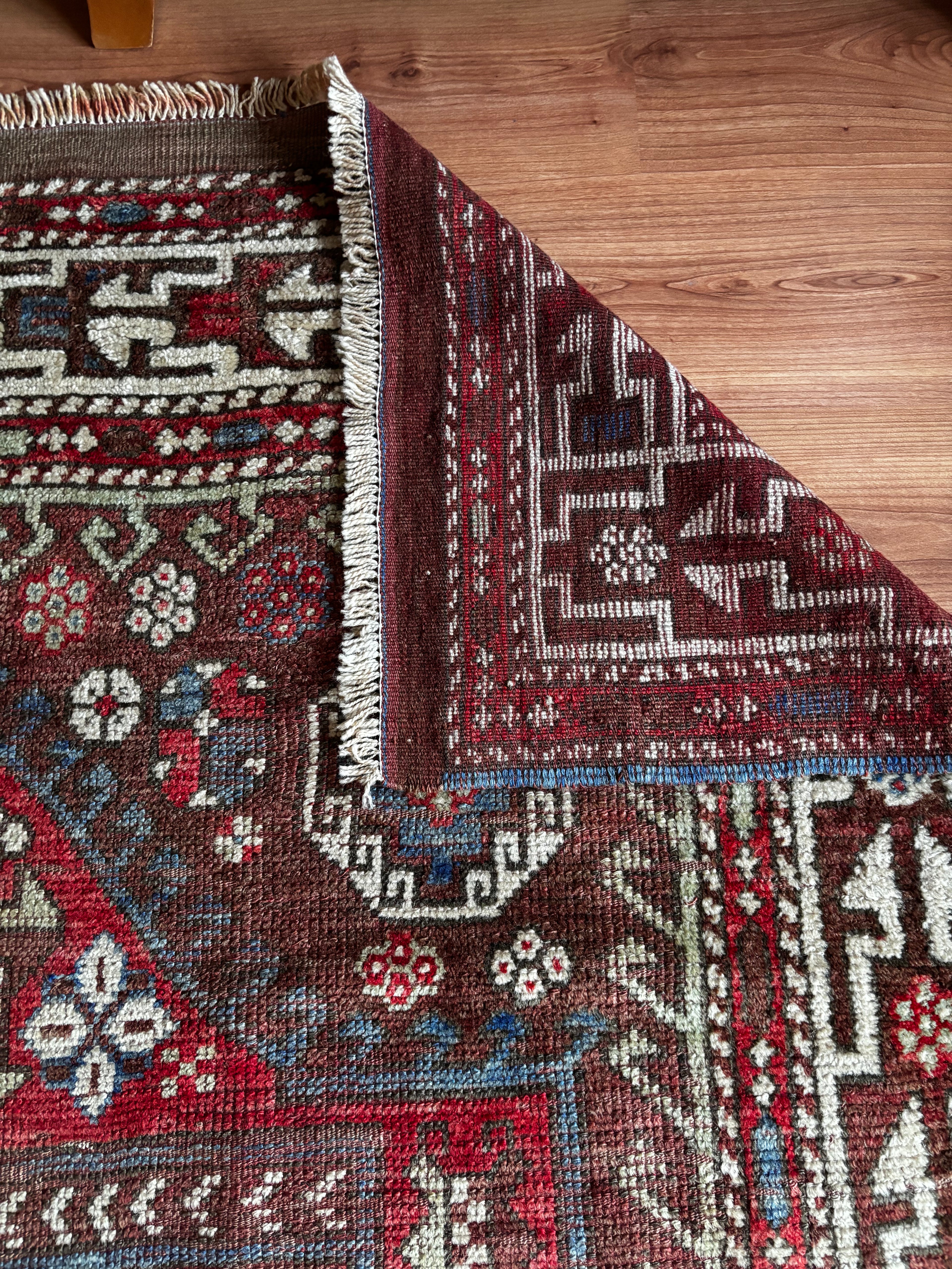 178 × 263 cm | 100+ Year Old Antique Ayvacık Rug | Handmade Turkish Wool Rug