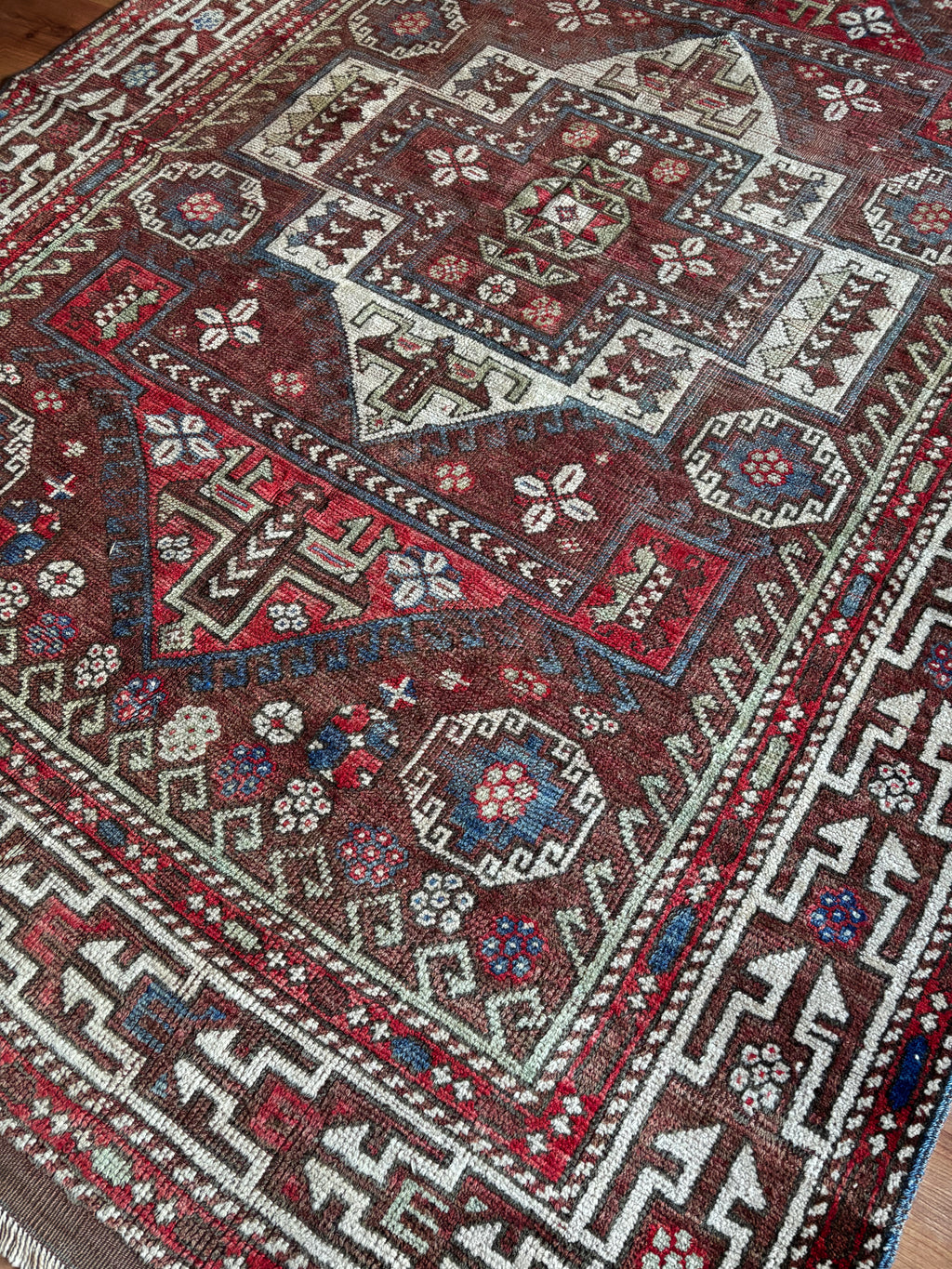 178 × 263 cm | 100+ Year Old Antique Ayvacık Rug | Handmade Turkish Wool Rug