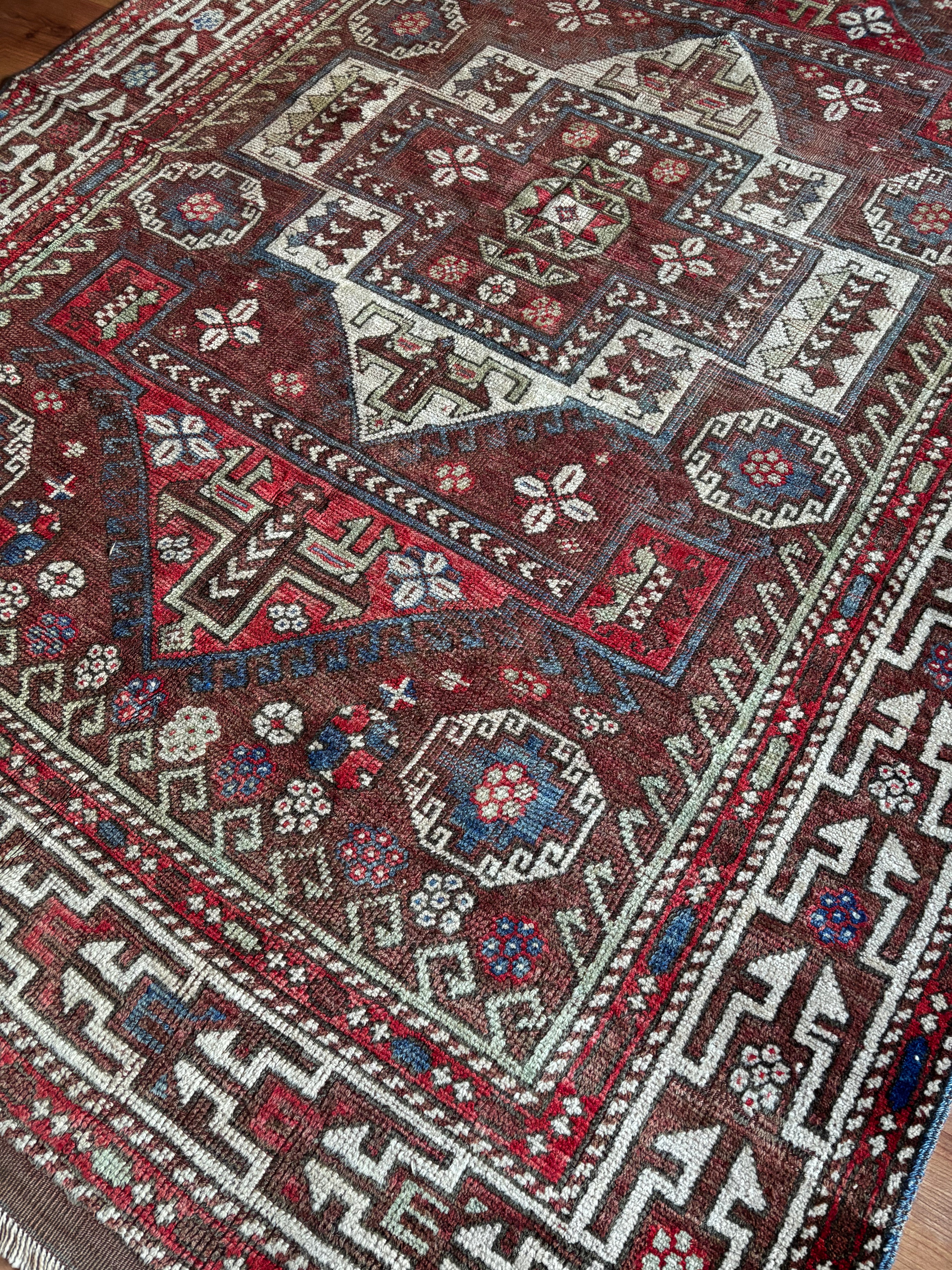 178 × 263 cm | 100+ Year Old Antique Ayvacık Rug | Handmade Turkish Wool Rug