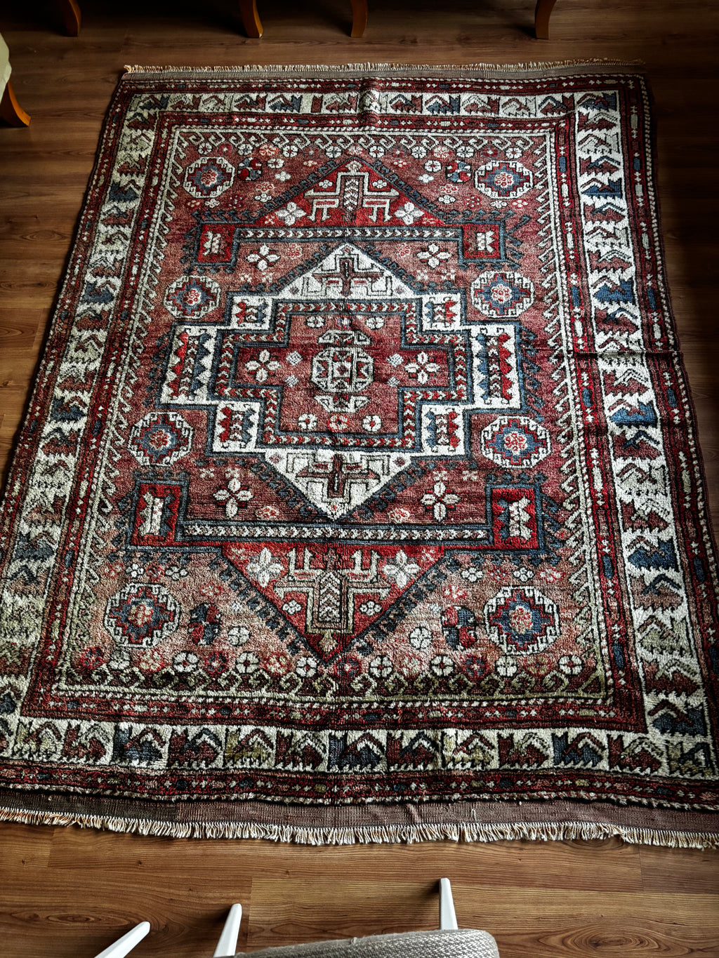188 × 257 cm | 100+ Year Old Antique Ayvacık Rug | Handmade Turkish Wool Rug