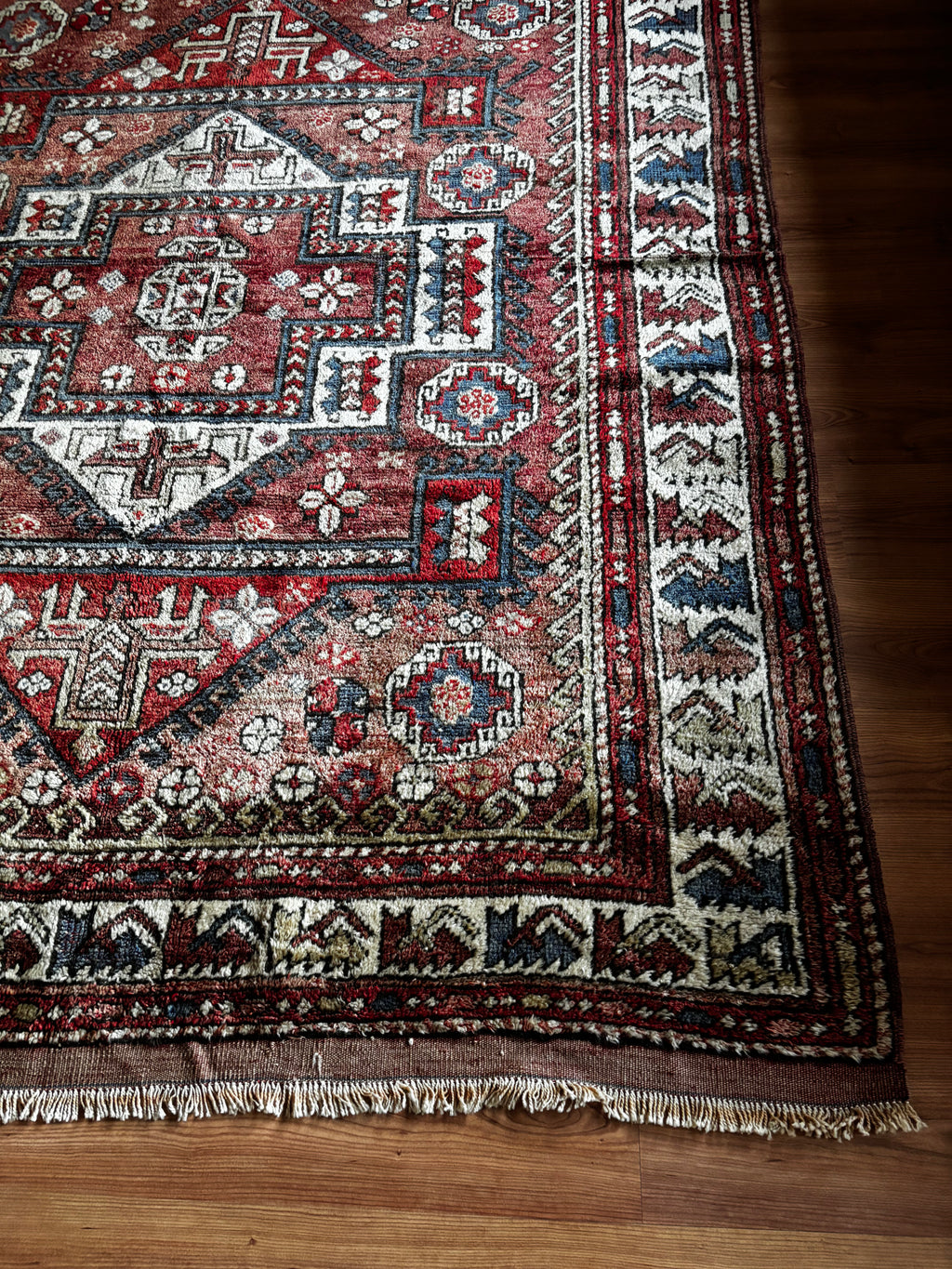 188 × 257 cm | 100+ Year Old Antique Ayvacık Rug | Handmade Turkish Wool Rug