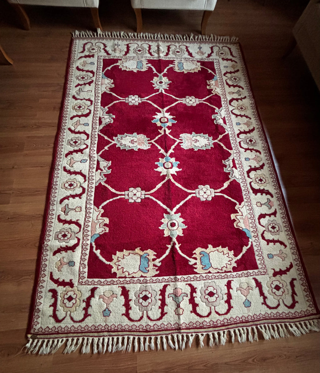 175 × 280 cm Handmade Turkish Oushak Rug – Vintage Wool Carpet – Large Area Rug – Traditional Anatolian Rug