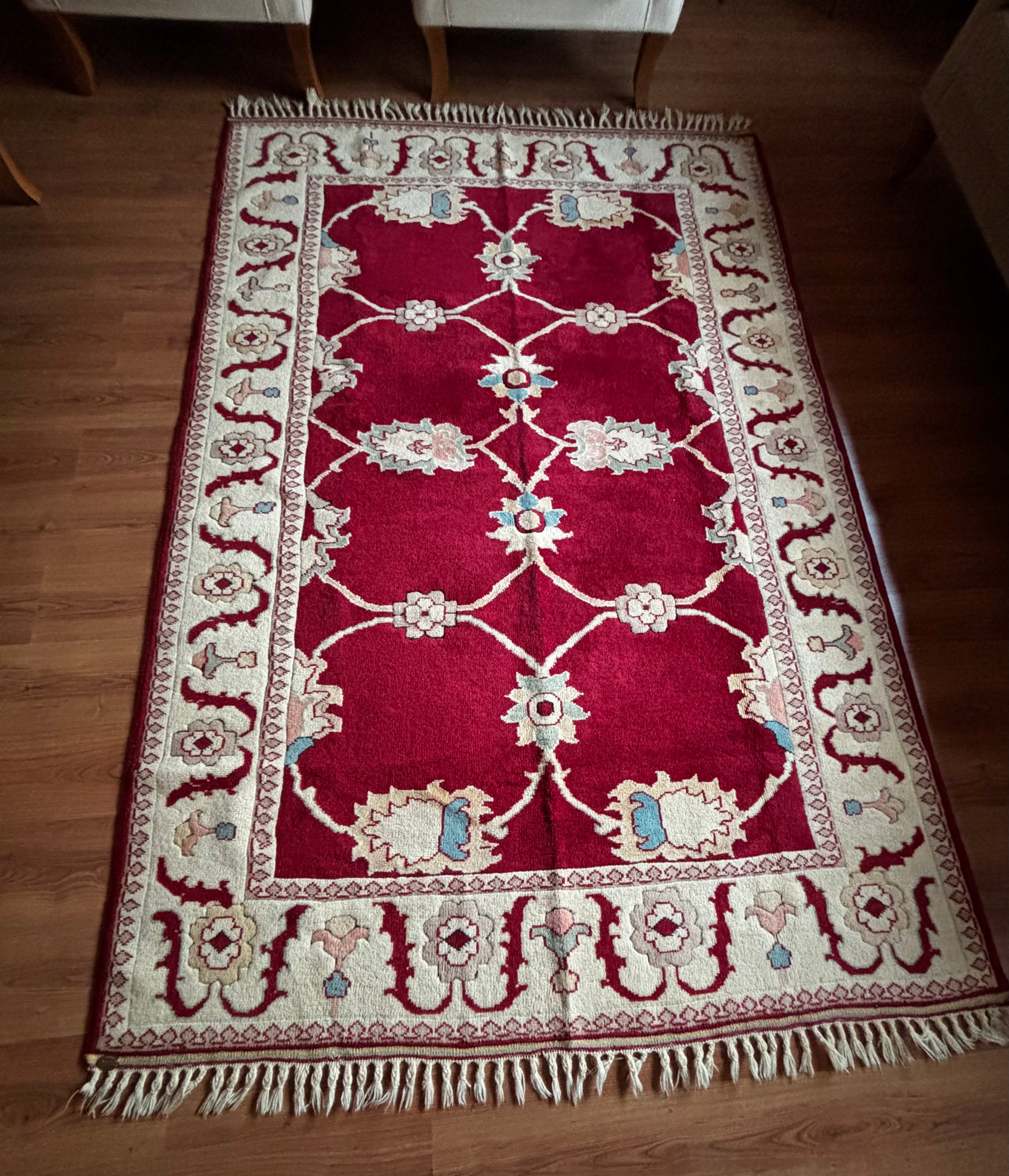 175 × 280 cm Handmade Turkish Oushak Rug – Vintage Wool Carpet – Large Area Rug – Traditional Anatolian Rug