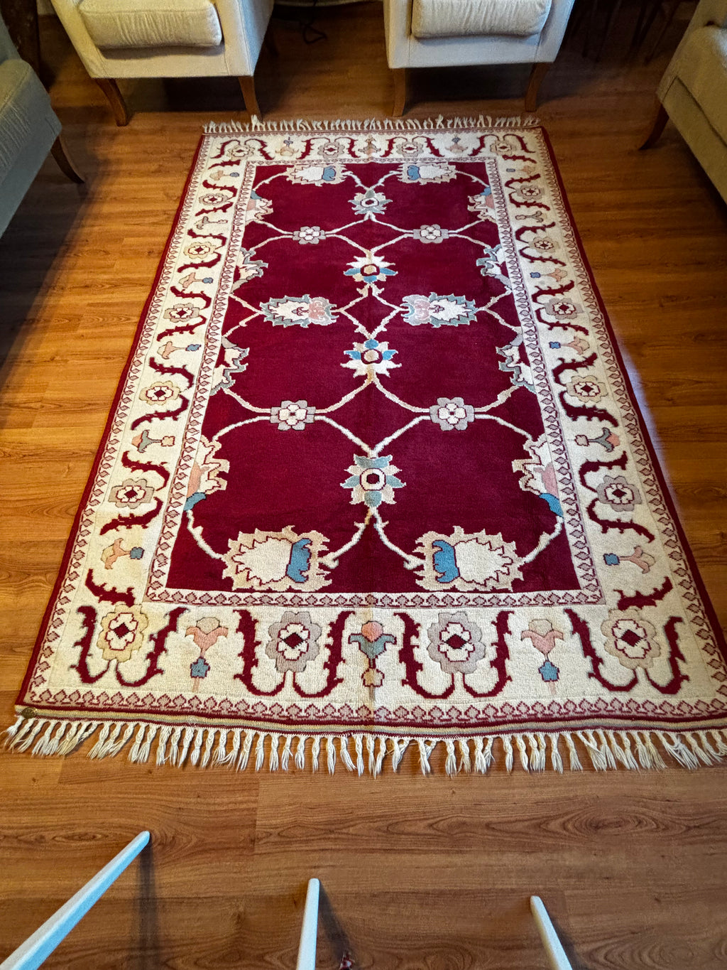 175 × 280 cm Handmade Turkish Oushak Rug – Vintage Wool Carpet – Large Area Rug – Traditional Anatolian Rug