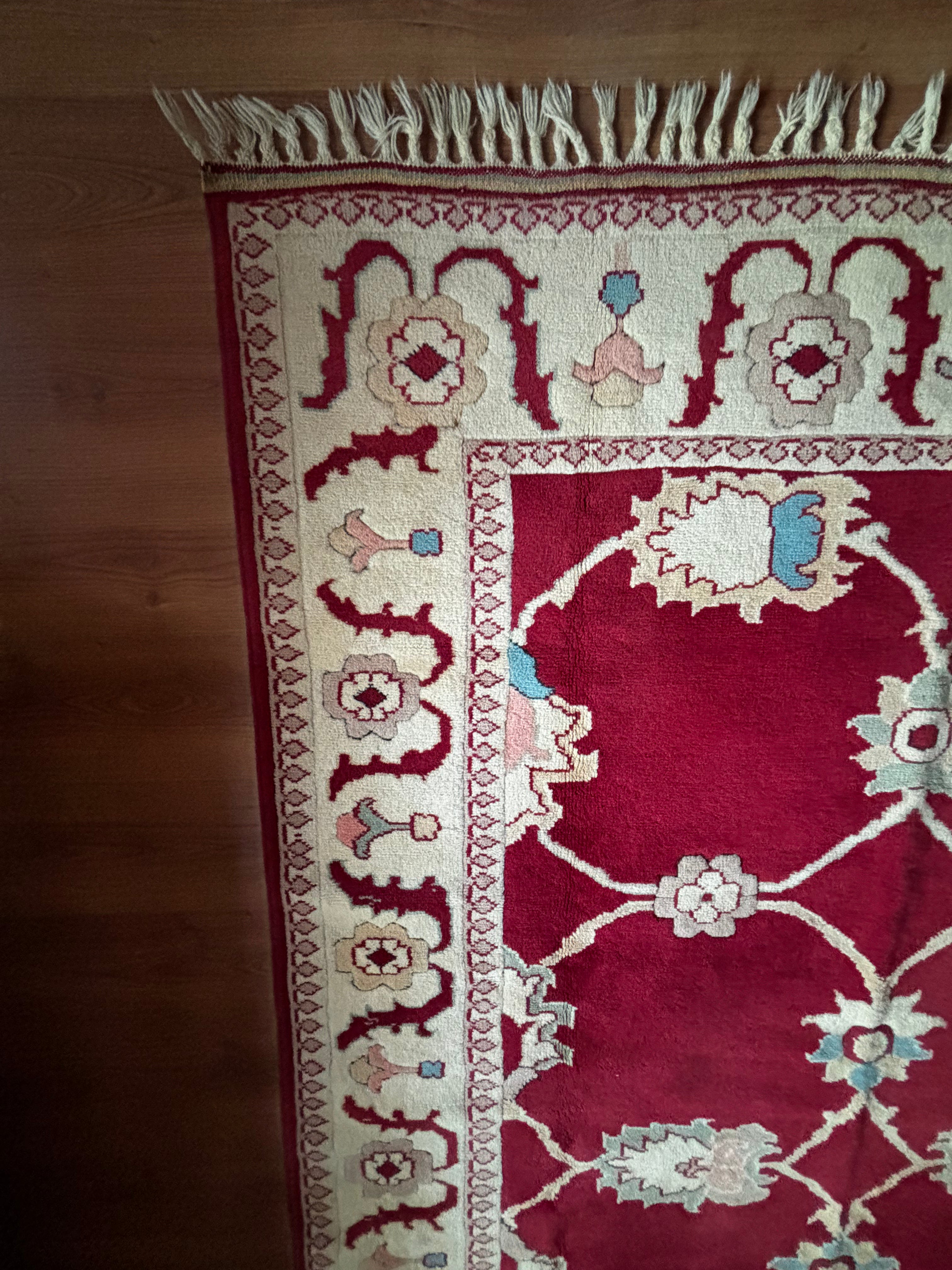 175 × 280 cm Handmade Turkish Oushak Rug – Vintage Wool Carpet – Large Area Rug – Traditional Anatolian Rug