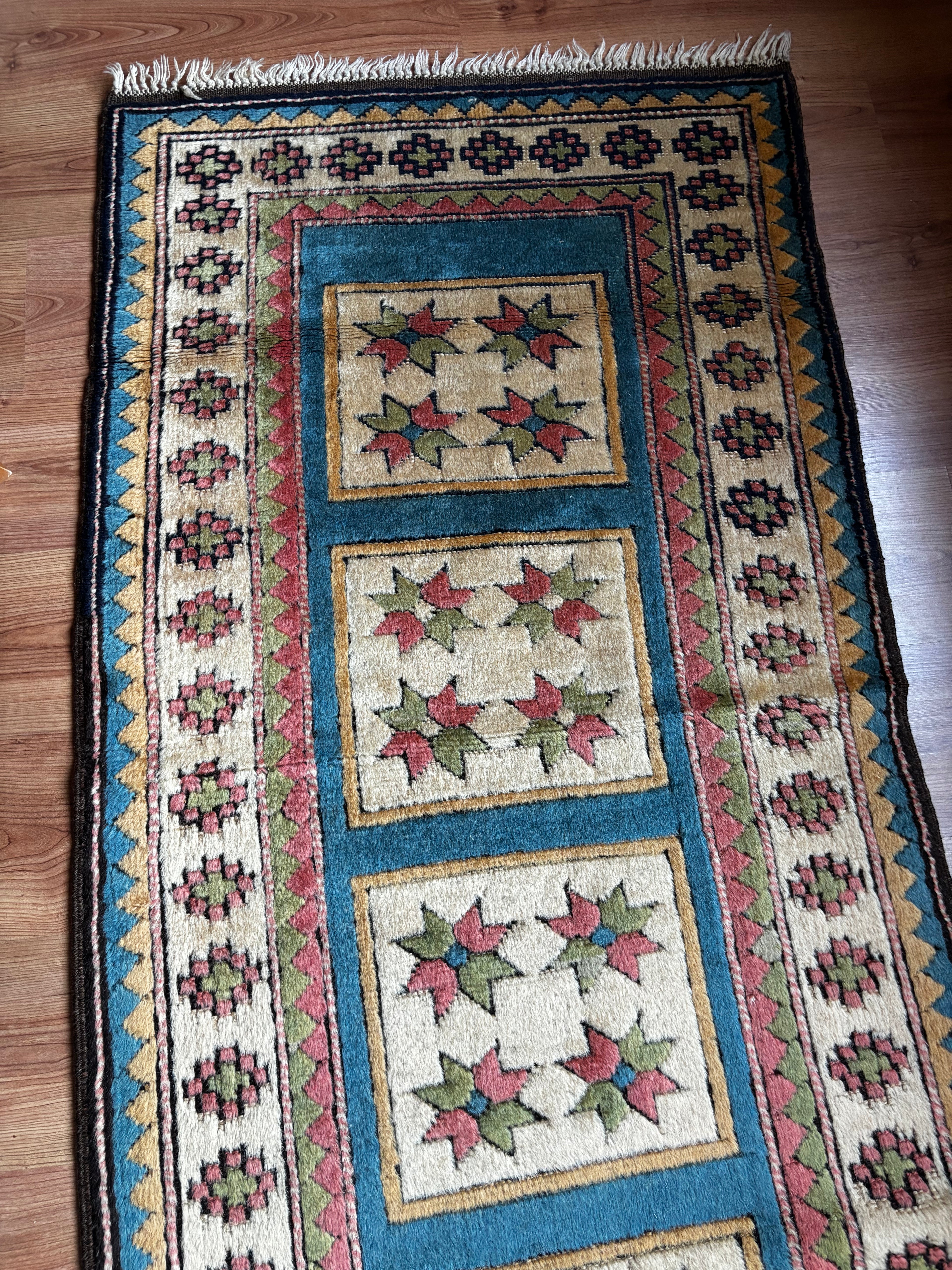 Handmade Turkish Wool Runner Rug | 86 × 310 cm