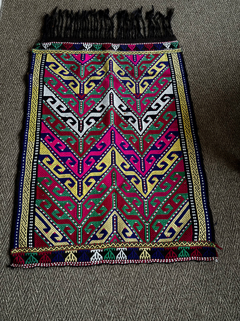 90 × 123 cm Vintage Konya Kilim – Handmade Turkish Wool Carpet