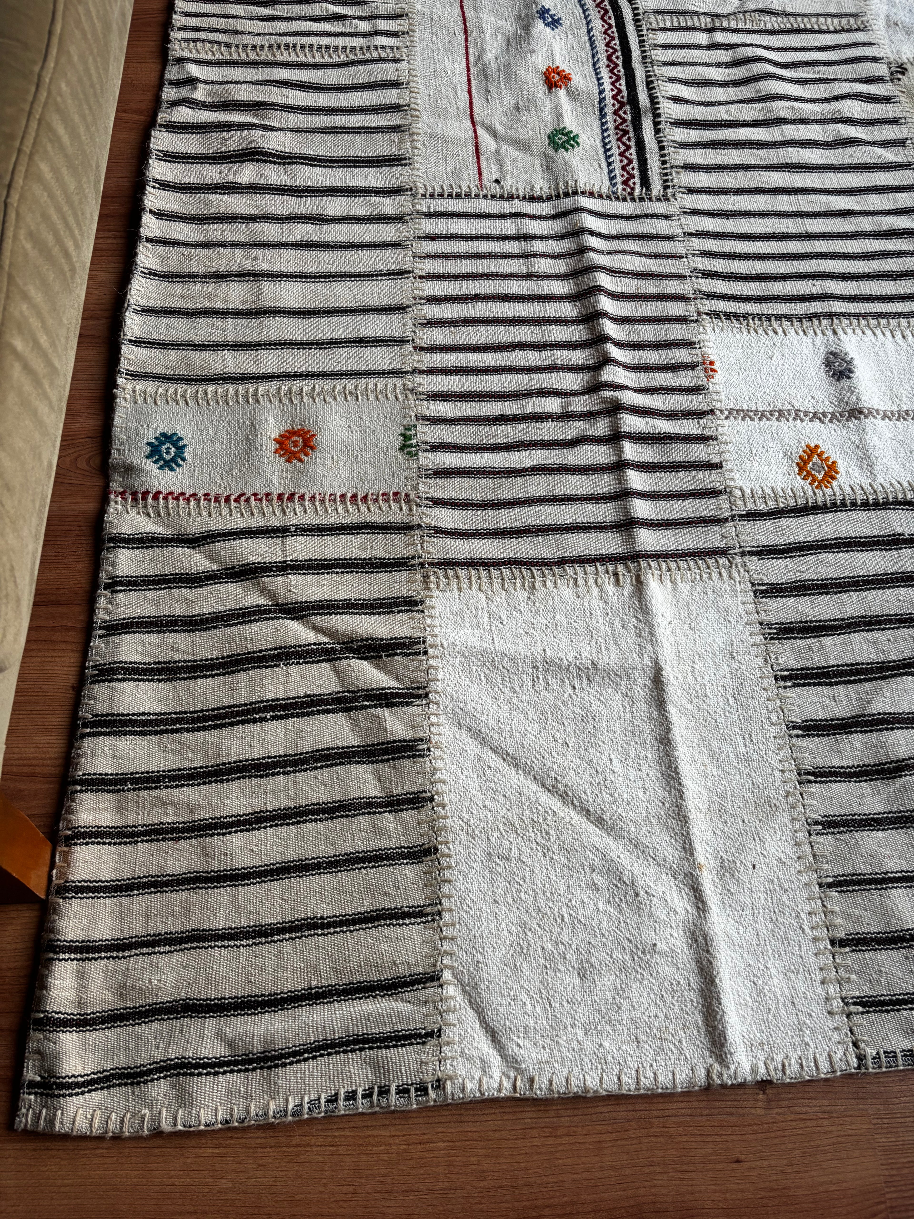 170 × 240 cm | Handmade Patchwork Wool Kilim