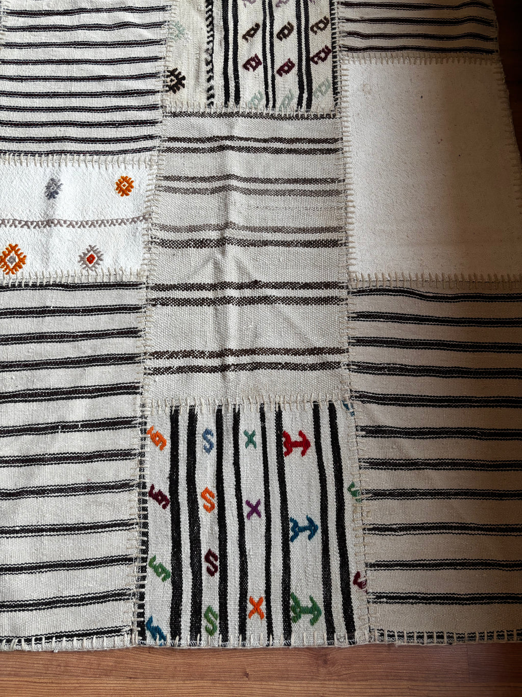 170 × 240 cm | Handmade Patchwork Wool Kilim