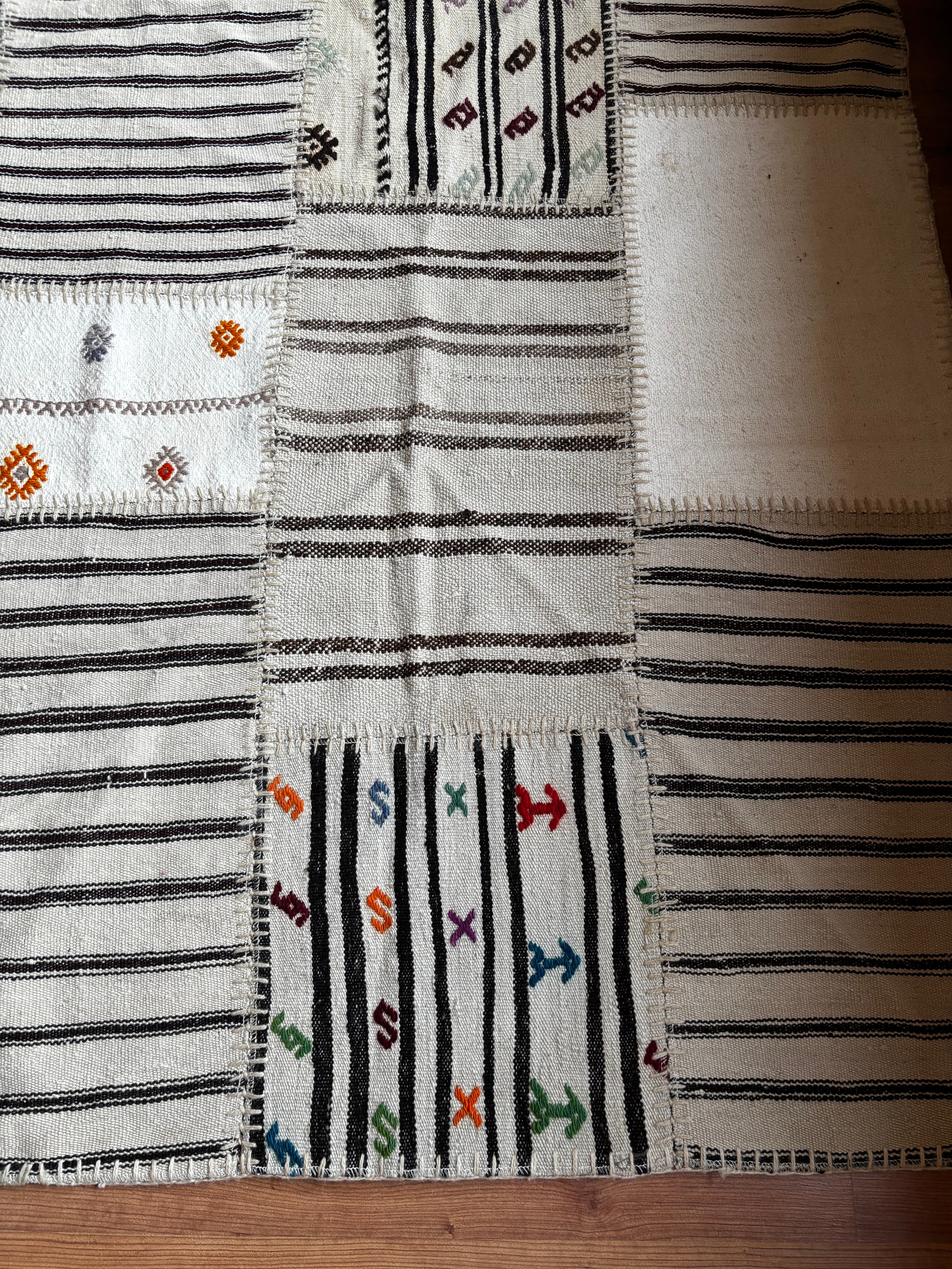 170 × 240 cm | Handmade Patchwork Wool Kilim