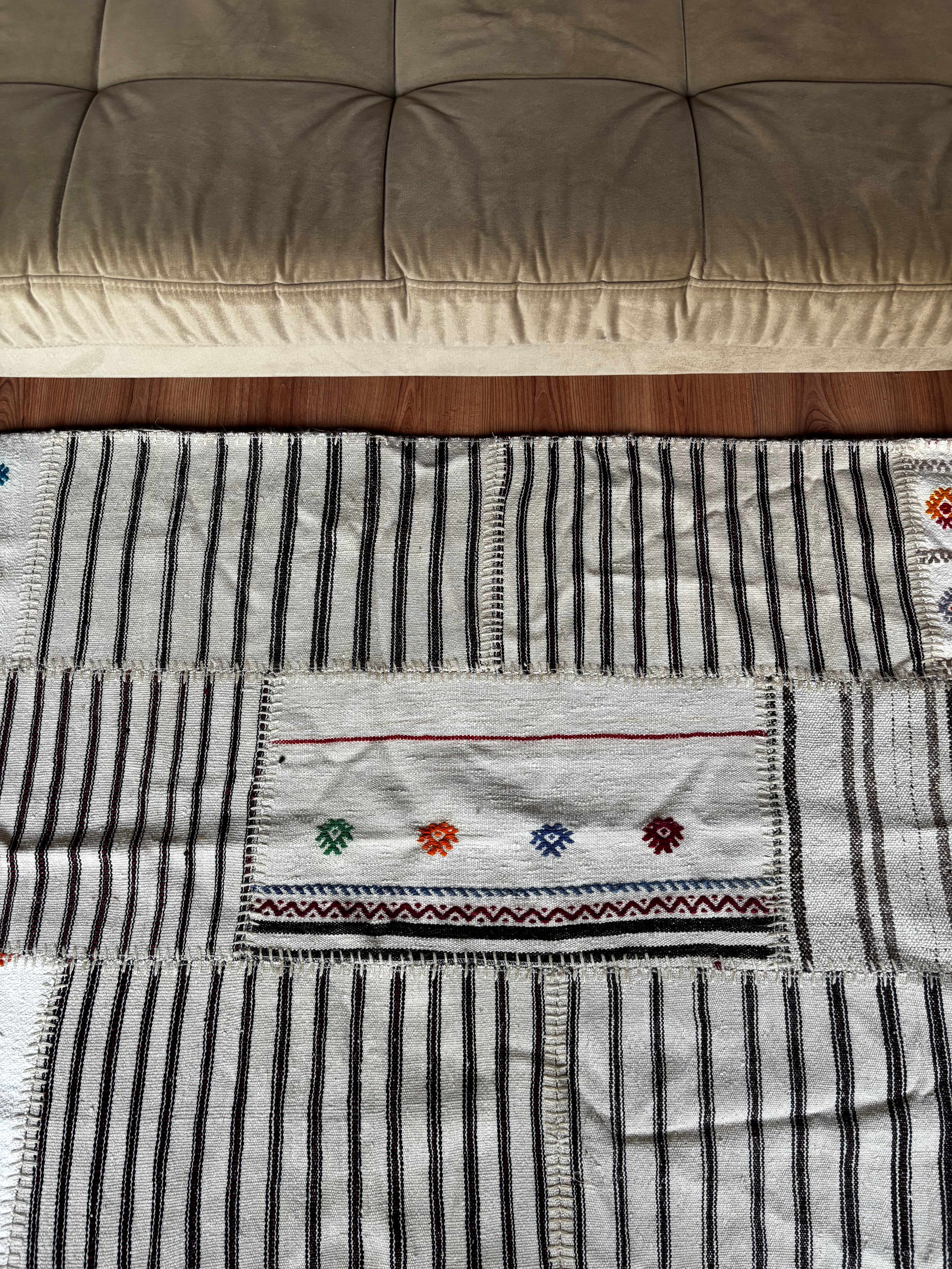 170 × 240 cm | Handmade Patchwork Wool Kilim