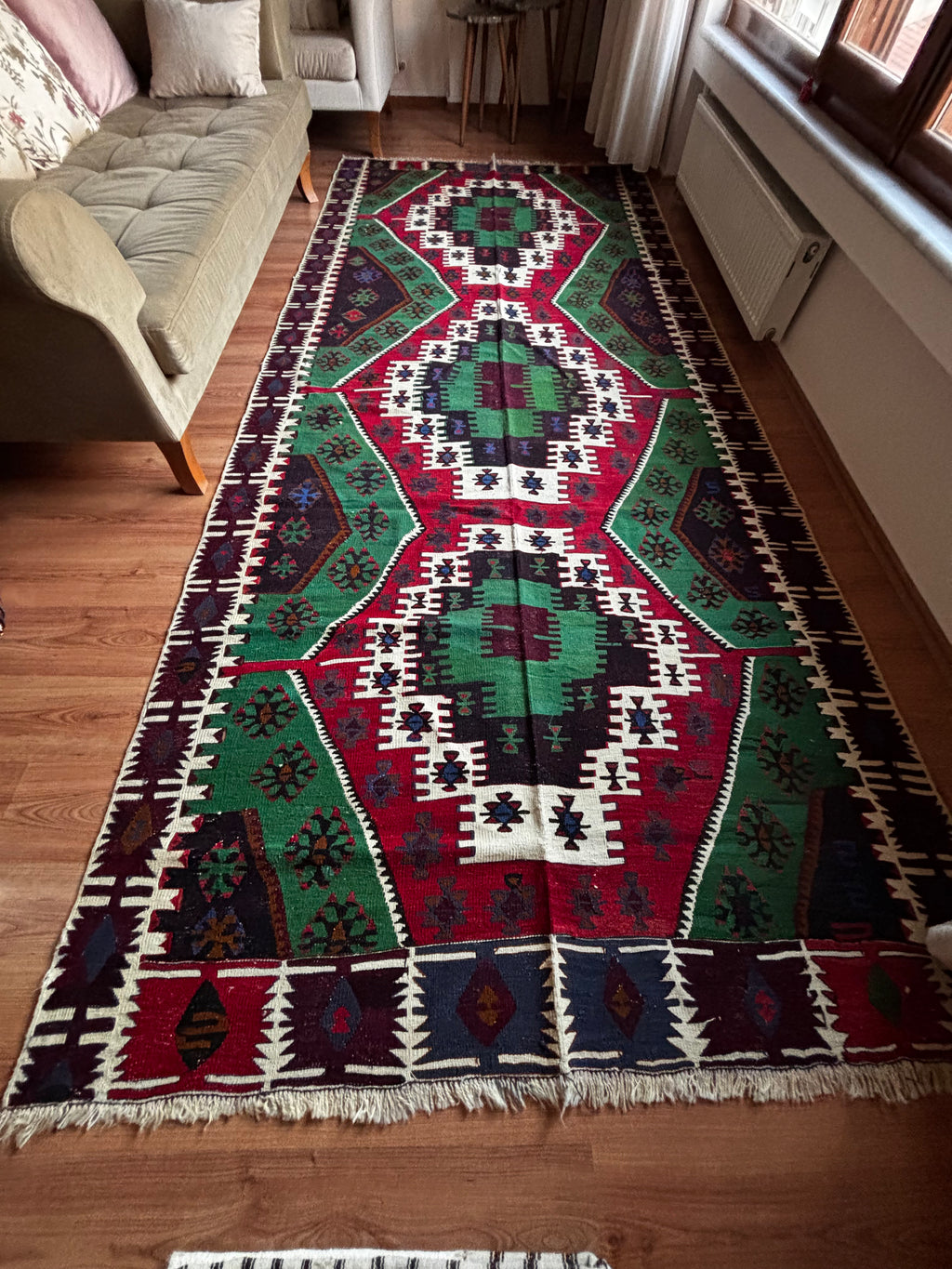 170 × 390 cm | 2-in-1 Handmade Anatolian Kilim