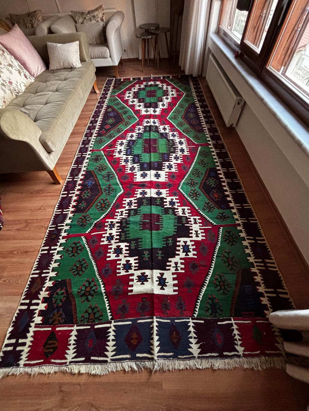 170 × 390 cm | 2-in-1 Handmade Anatolian Kilim