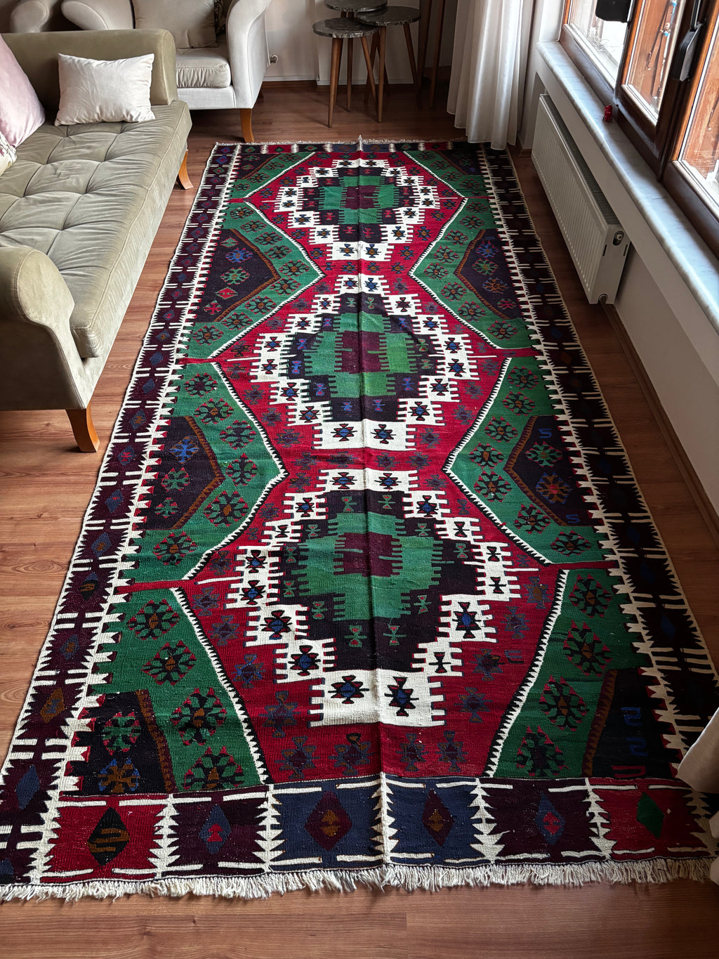 170 × 390 cm | 2-in-1 Handmade Anatolian Kilim