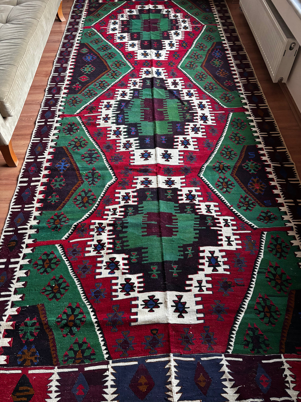 170 × 390 cm | 2-in-1 Handmade Anatolian Kilim