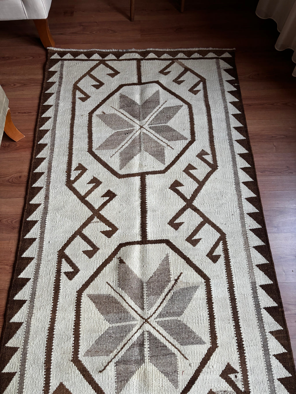 100 × 335 cm | Handmade Anatolian Herki Kilim Runner