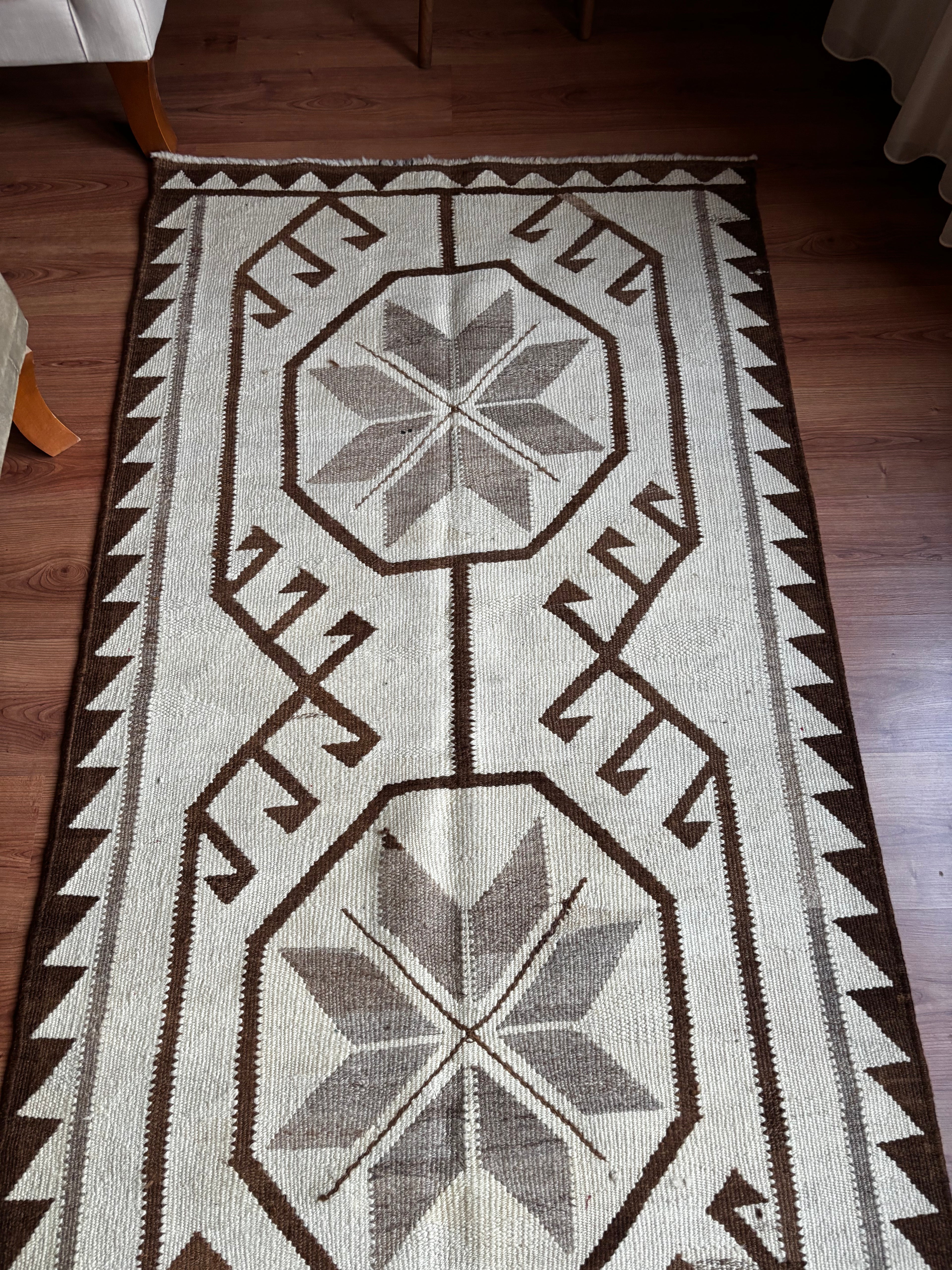 100 × 335 cm | Handmade Anatolian Herki Kilim Runner