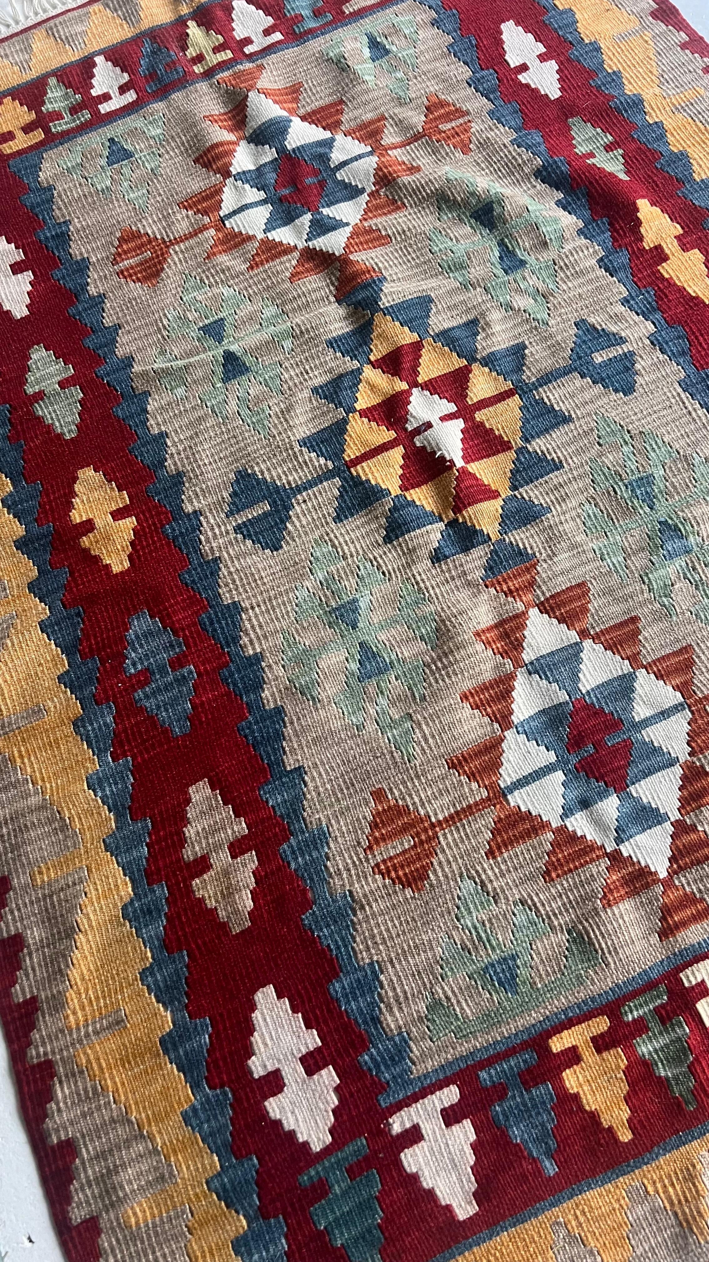 Soft Wool Handmade Kayseri Kilim – 115 × 166 cm