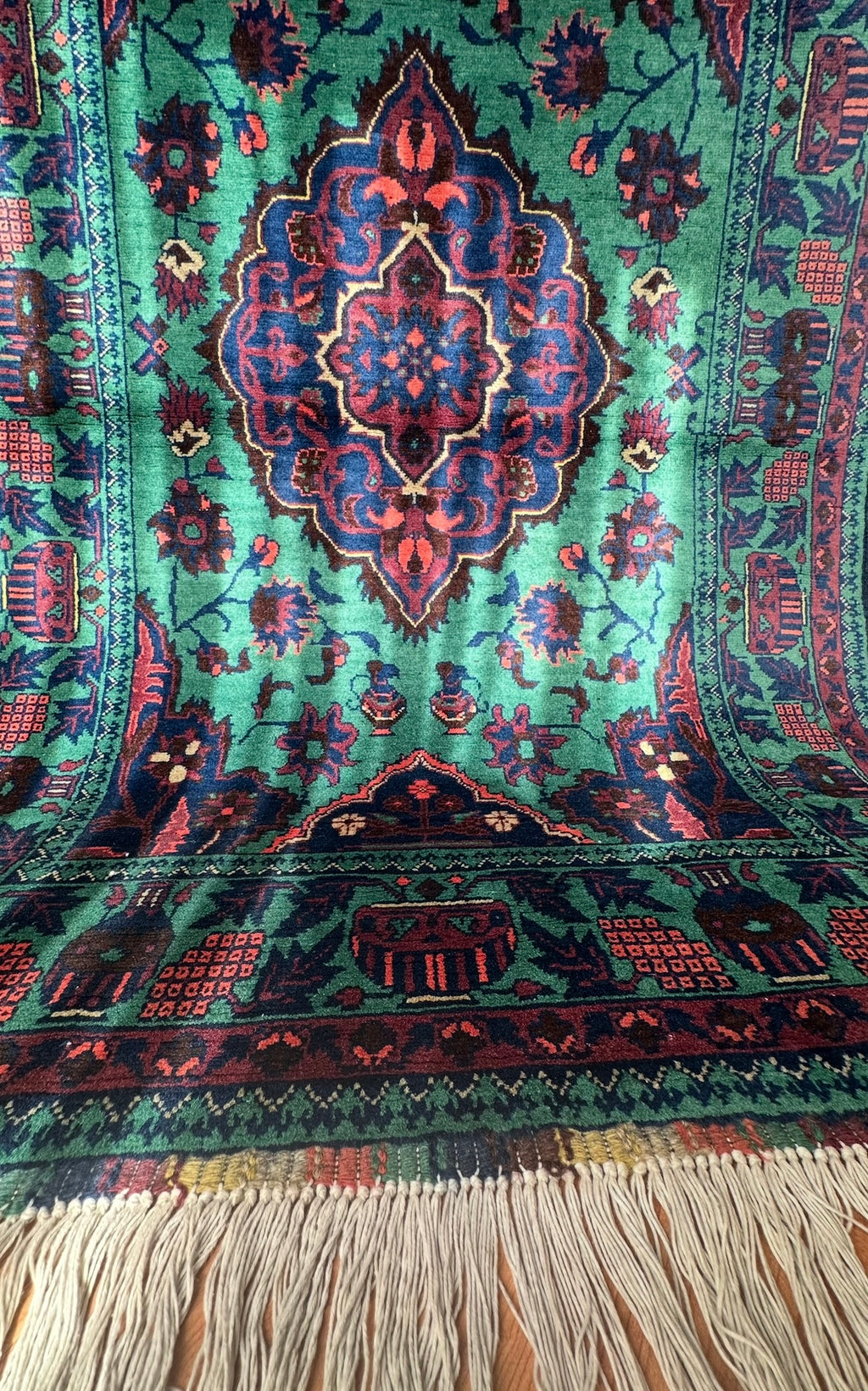 Afghan Sultani Medallion Rug – 100×150 cm | Handwoven Wool Tribal Carpet