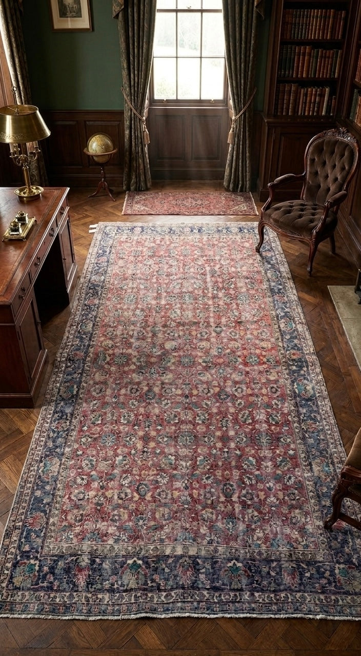 150 Year Old Authentic Isparta Turkish Rug – Handwoven Wool – 187x342 cm