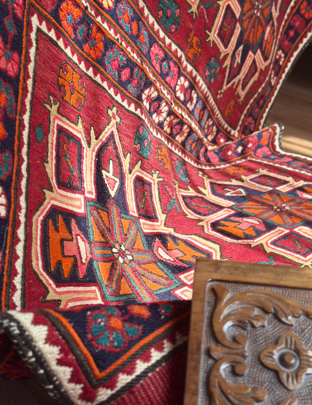 Afghan Handwoven Kilim – 104×160 cm | Wool Tribal Geometric Rug