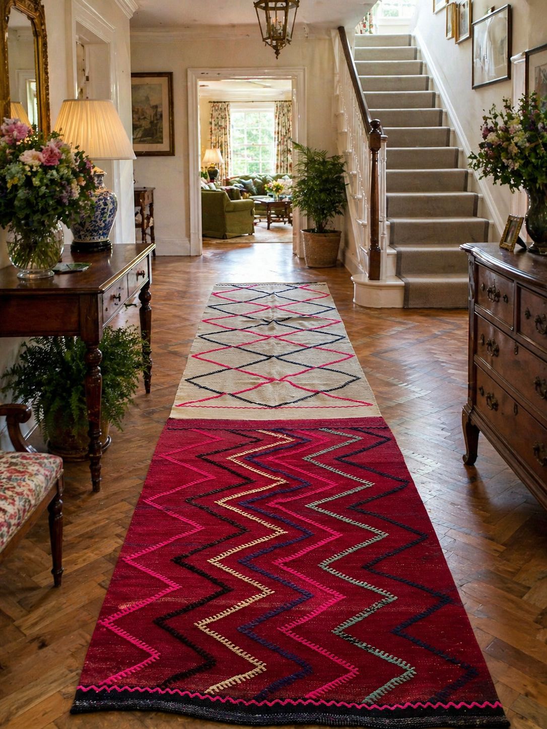 Handwoven Anatolian Runner Kilim – 115x310 cm – Wool Bohemian Tribal Rug