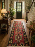 Vintage Anatolian Runner Rug – 107x305 cm – Handwoven Wool Tribal Kilim