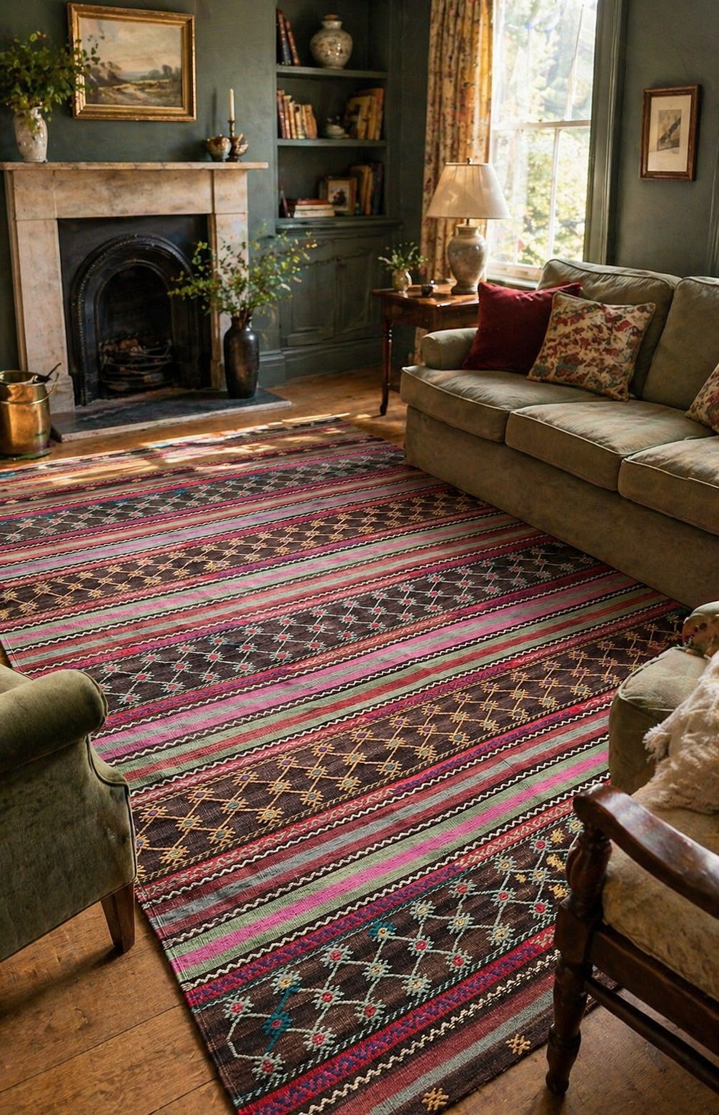Vintage Anatolian Kilim Rug – 175x272 cm – Handwoven Wool Bohemian Flatweave