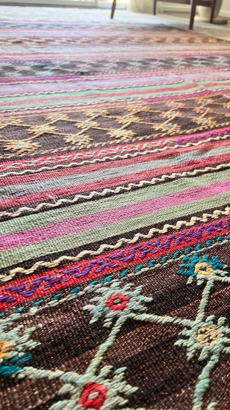 Vintage Anatolian Kilim Rug – 175x272 cm – Handwoven Wool Bohemian Flatweave