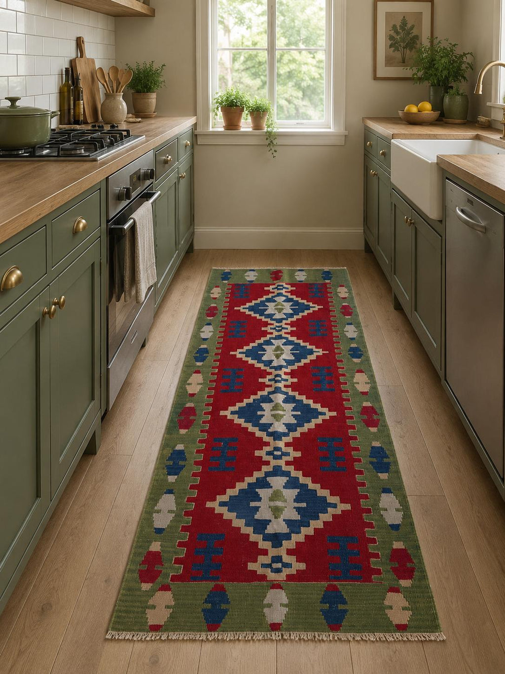 Handmade Turkish Kayseri Kilim – 85 × 190 cm