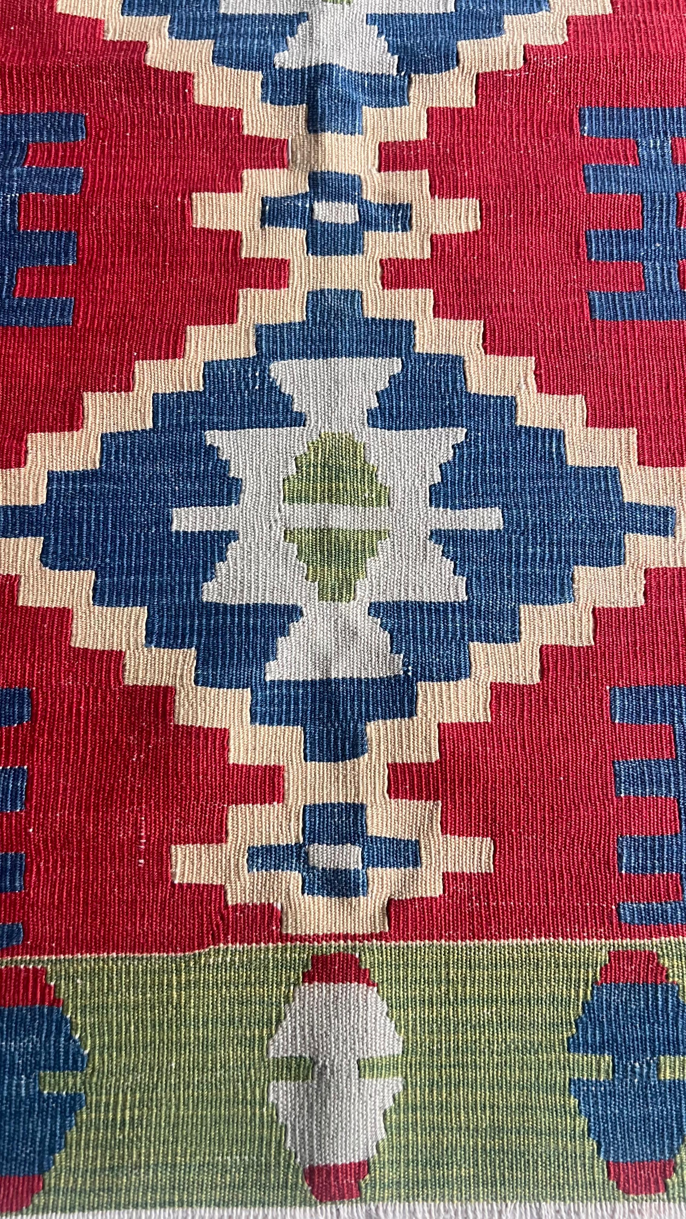 Handmade Turkish Kayseri Kilim – 85 × 190 cm