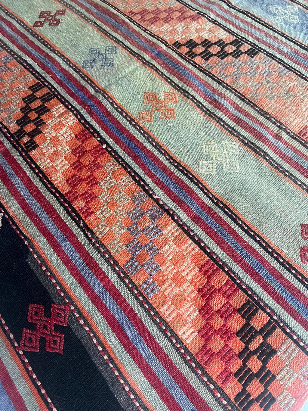 Handmade Turkish Balıkesir Kilim – 176 × 176 cm