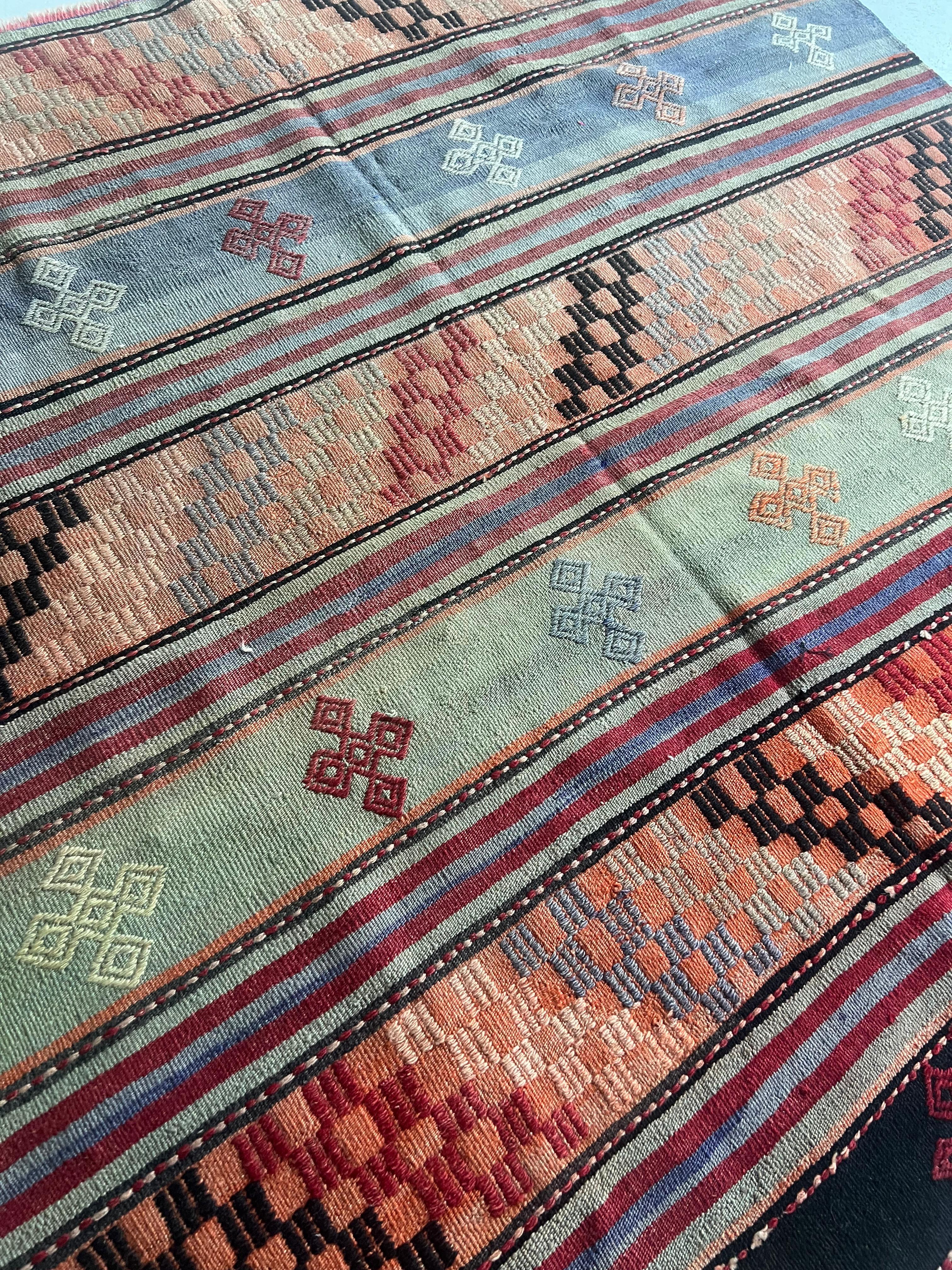 Handmade Turkish Balıkesir Kilim – 176 × 176 cm