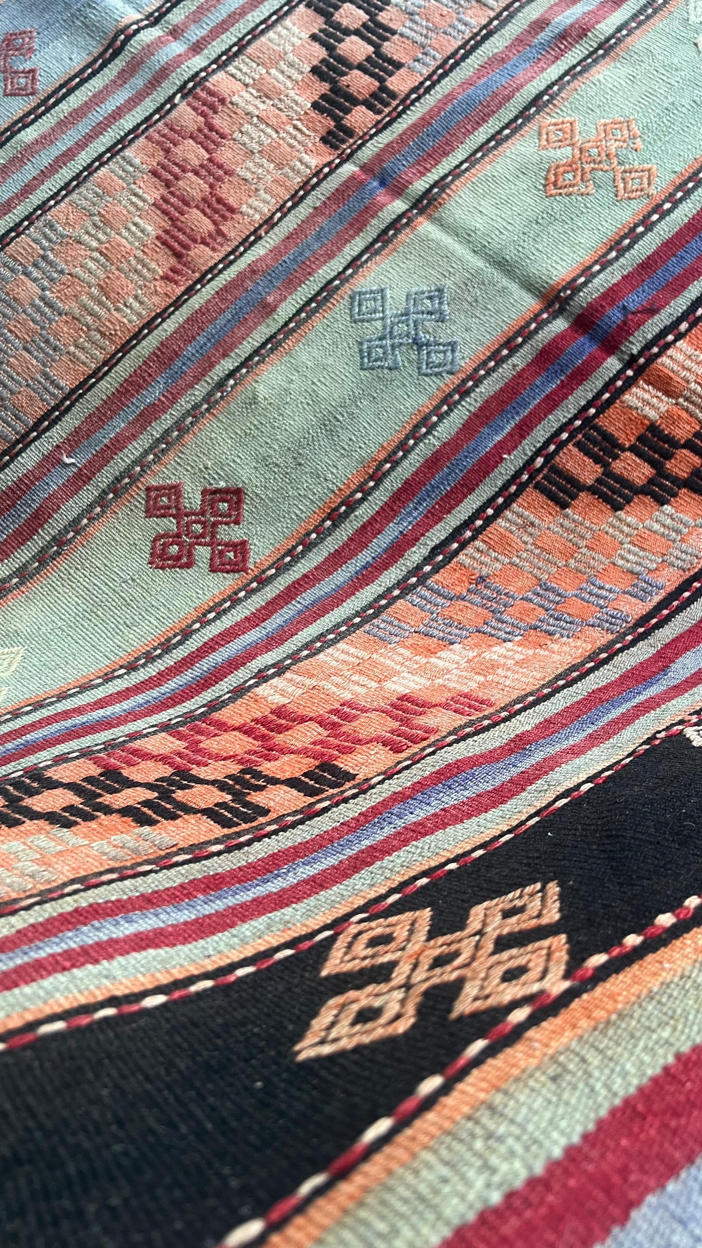 Handmade Turkish Balıkesir Kilim – 176 × 176 cm