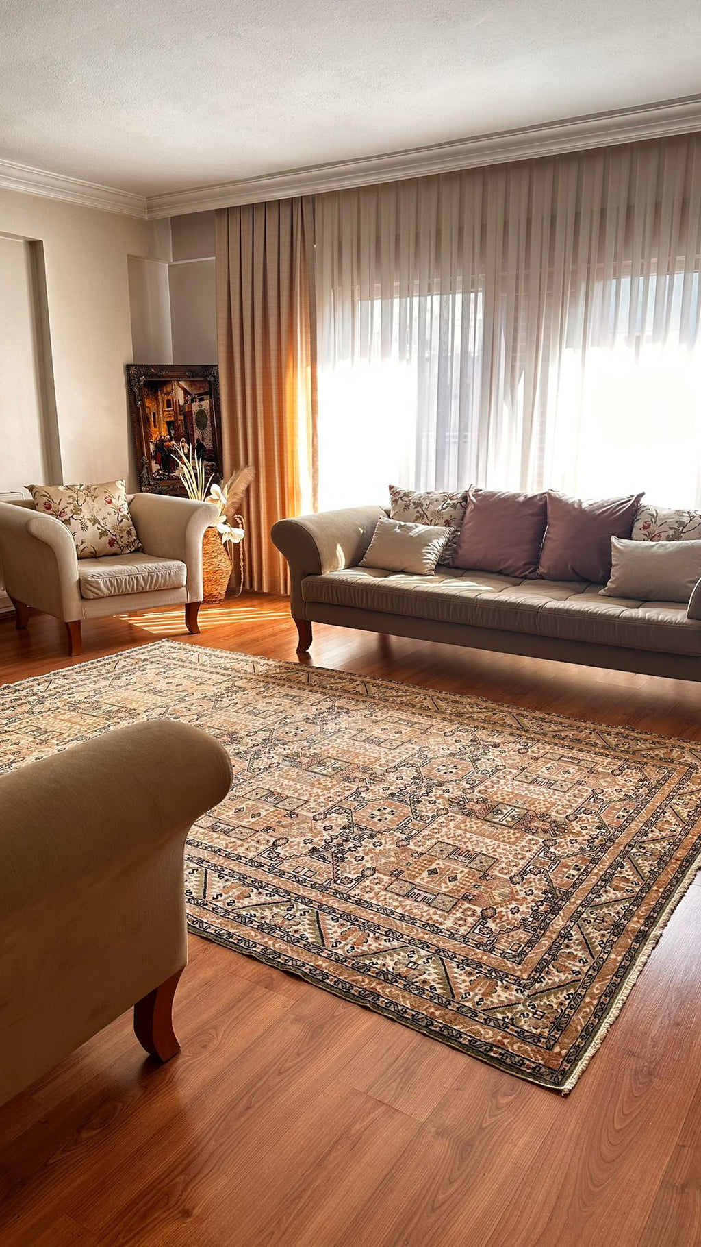 200 × 300 cm Handmade Bünyan Turkish  Rug – Vintage Kayseri Wool Area Rug – Traditional Anatolian Carpet