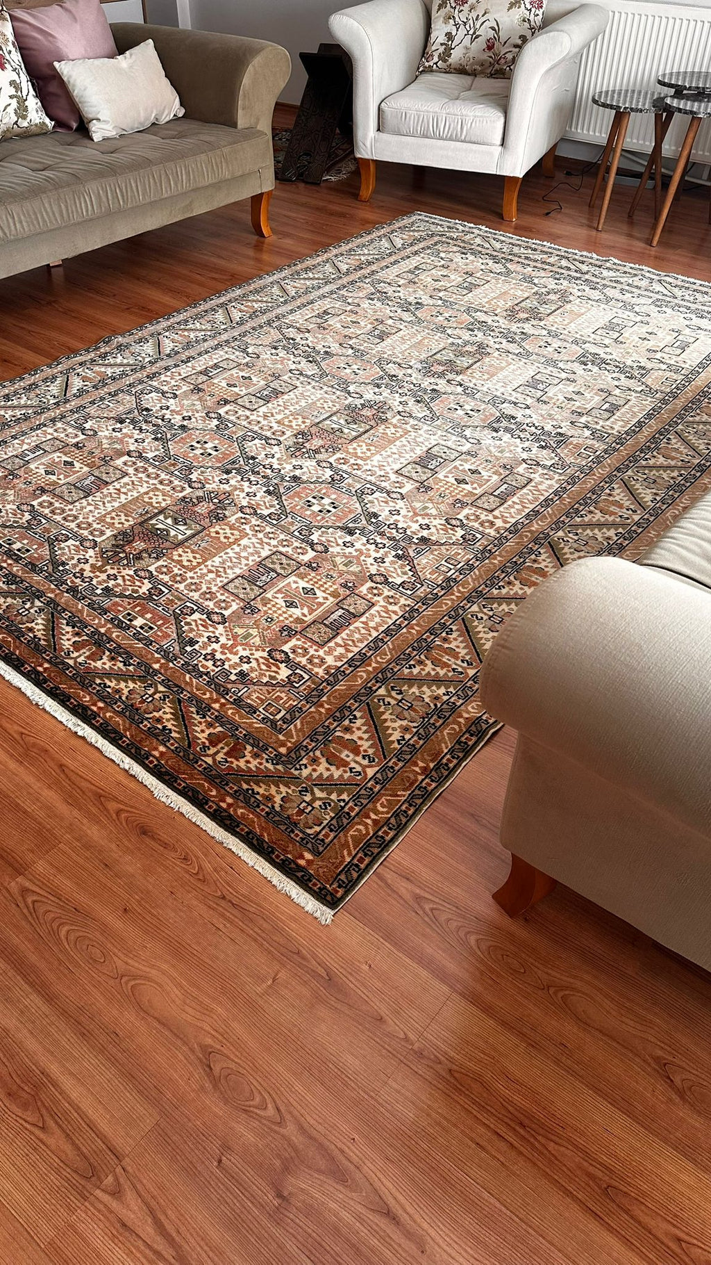 200 × 300 cm Handmade Bünyan Turkish  Rug – Vintage Kayseri Wool Area Rug – Traditional Anatolian Carpet