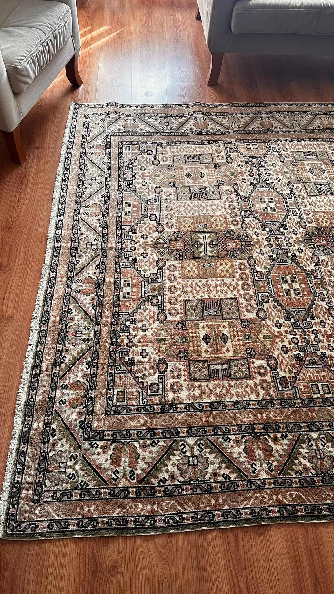 200 × 300 cm Handmade Bünyan Turkish  Rug – Vintage Kayseri Wool Area Rug – Traditional Anatolian Carpet