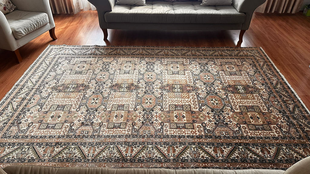 200 × 300 cm Handmade Bünyan Turkish  Rug – Vintage Kayseri Wool Area Rug – Traditional Anatolian Carpet
