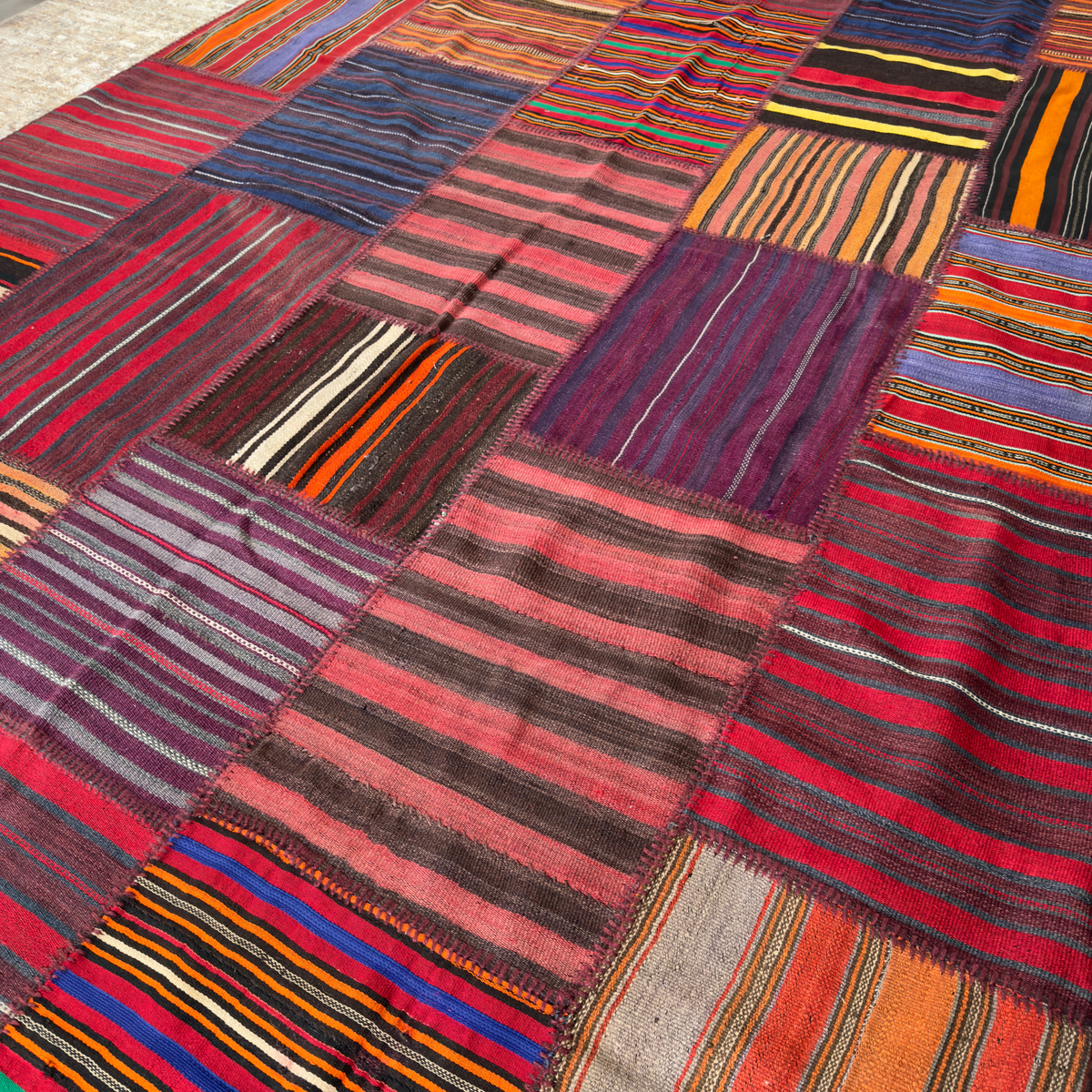 Patchwork Kilim Rug, Multicolour, 201 × 298 cm – detail view 2