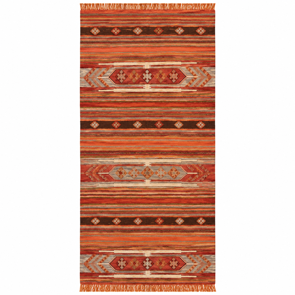 Sivas Kilim Wide Runner – Terracotta · 151 × 325 cm