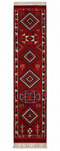 Vintage Herki Runner Rug – Red · 92 × 370 cm