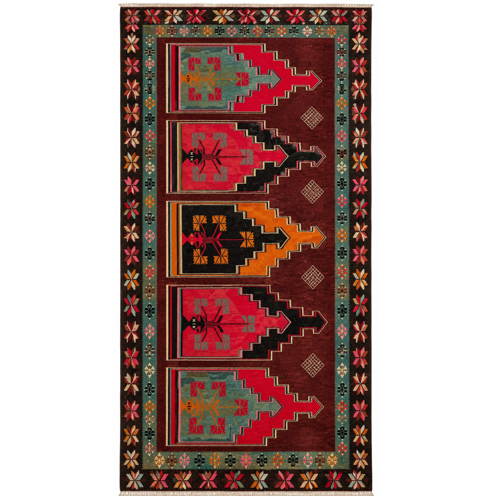 Kars Saflı Kilim – Burgundy · 162 × 307 cm